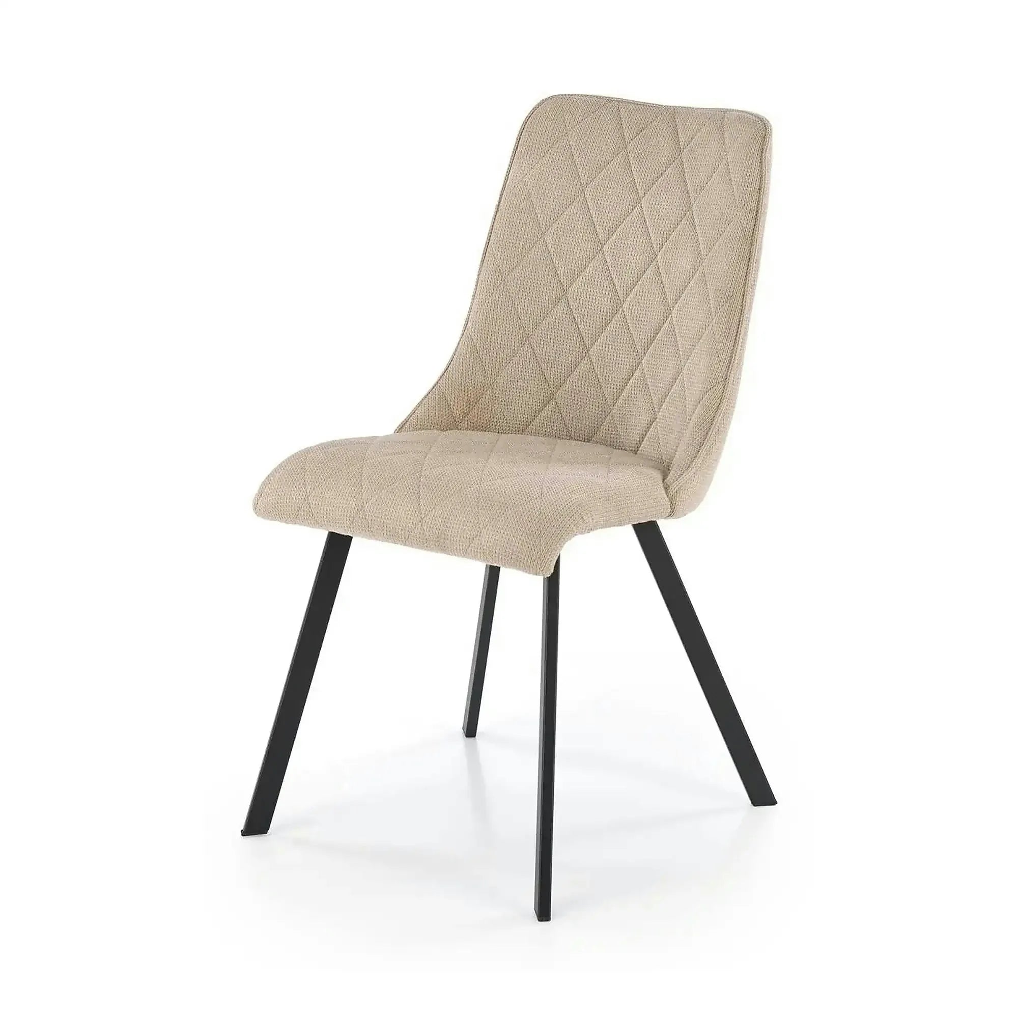 Scaun K561, bej/negru, stofa clasica/metal, 44x58x85 cm