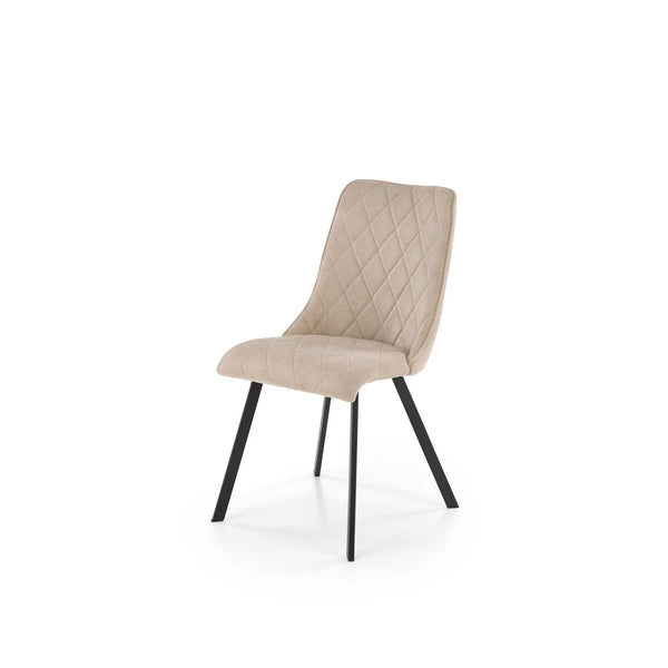 Scaun K561, bej/negru, stofa clasica/metal, 44x58x85 cm