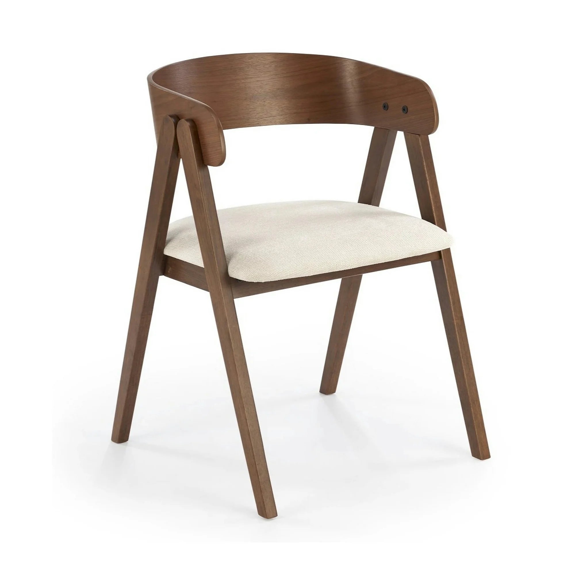 Scaun K562, bej deschis/nuc, stofa/lemn, 55x49x75 cm