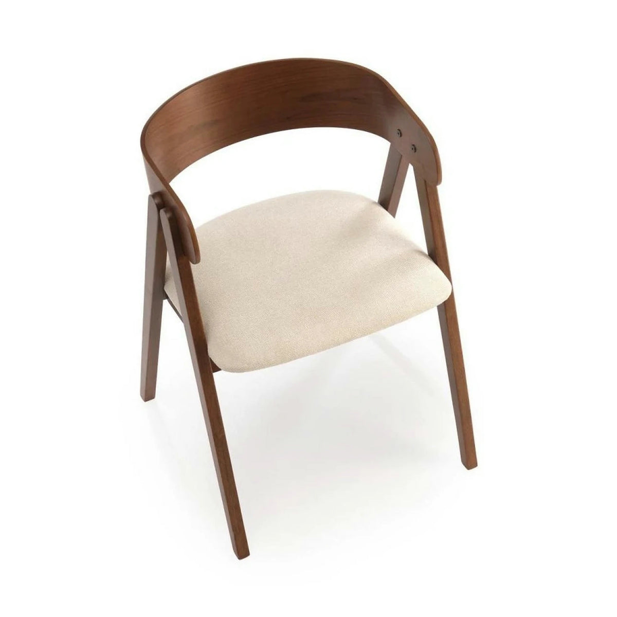 Scaun K562, bej deschis/nuc, stofa/lemn, 55x49x75 cm
