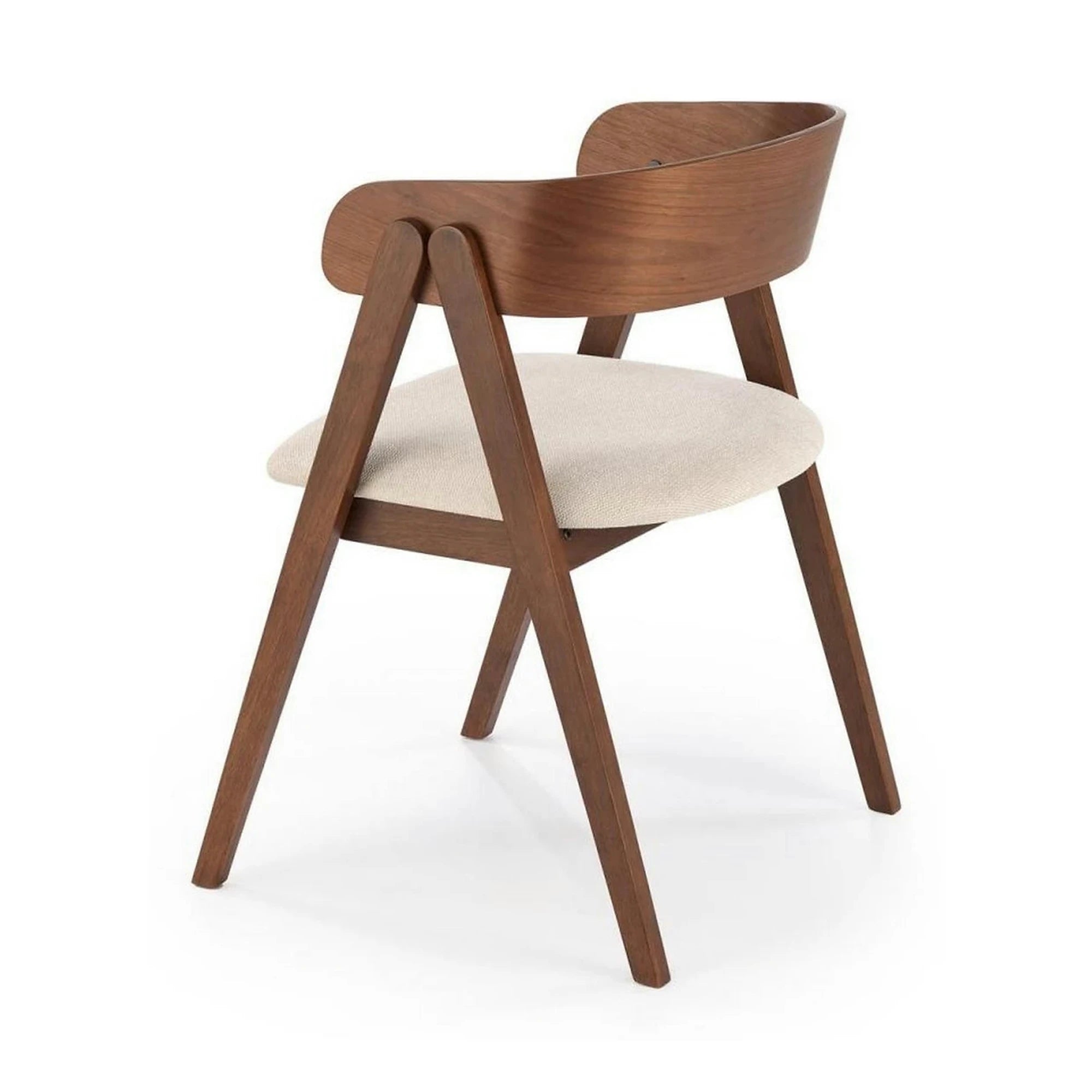Scaun K562, bej deschis/nuc, stofa/lemn, 55x49x75 cm