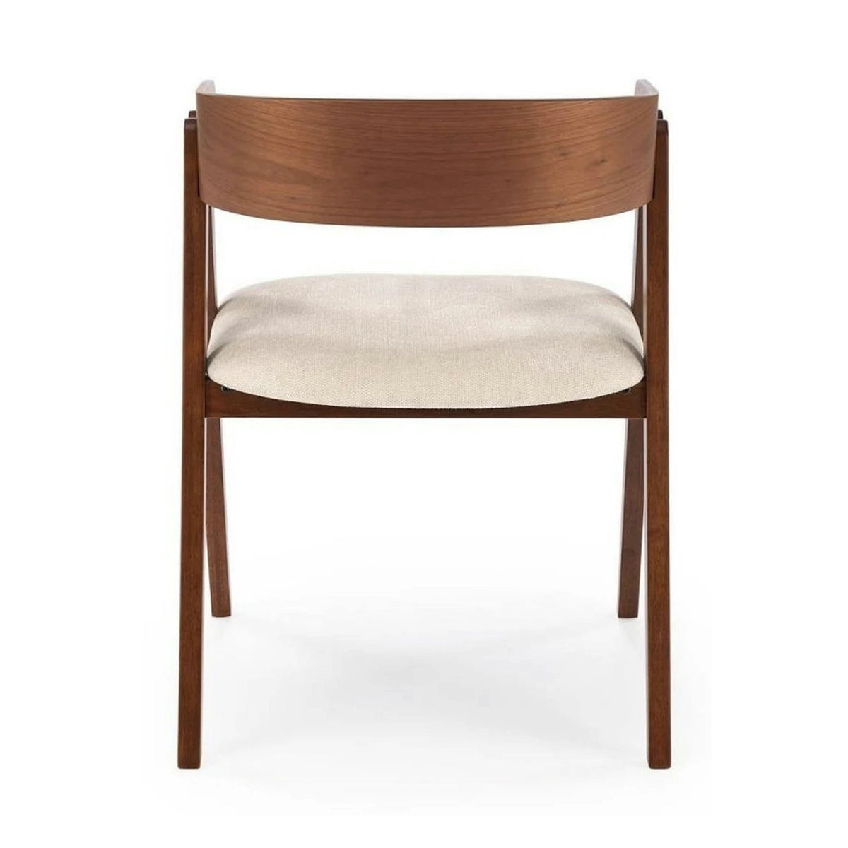 Scaun K562, bej deschis/nuc, stofa/lemn, 55x49x75 cm