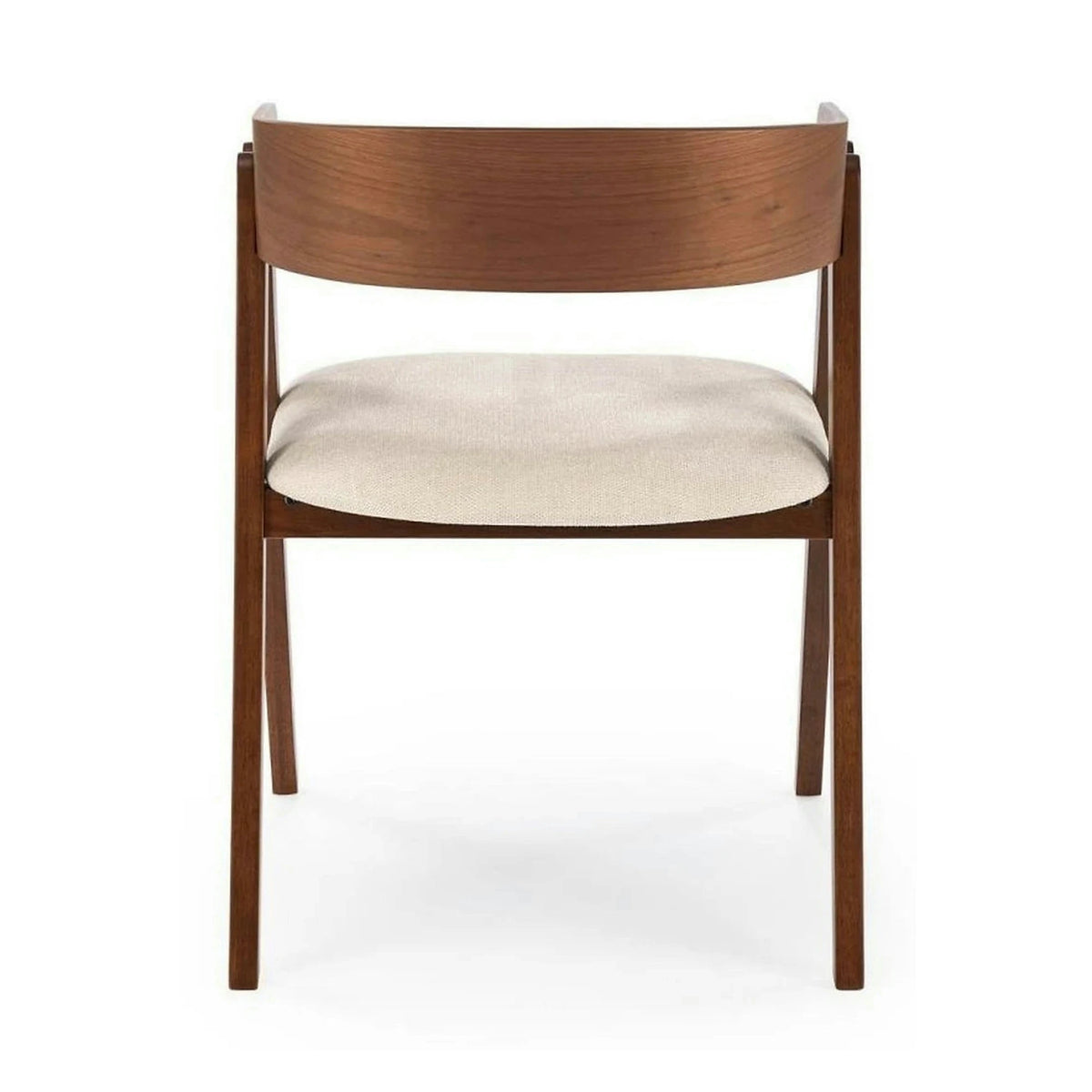 Scaun K562, bej deschis/nuc, stofa/lemn, 55x49x75 cm