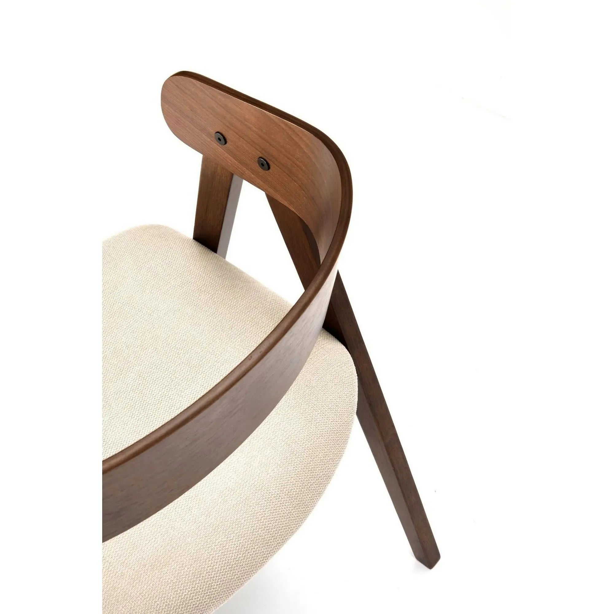Scaun K562, bej deschis/nuc, stofa/lemn, 55x49x75 cm