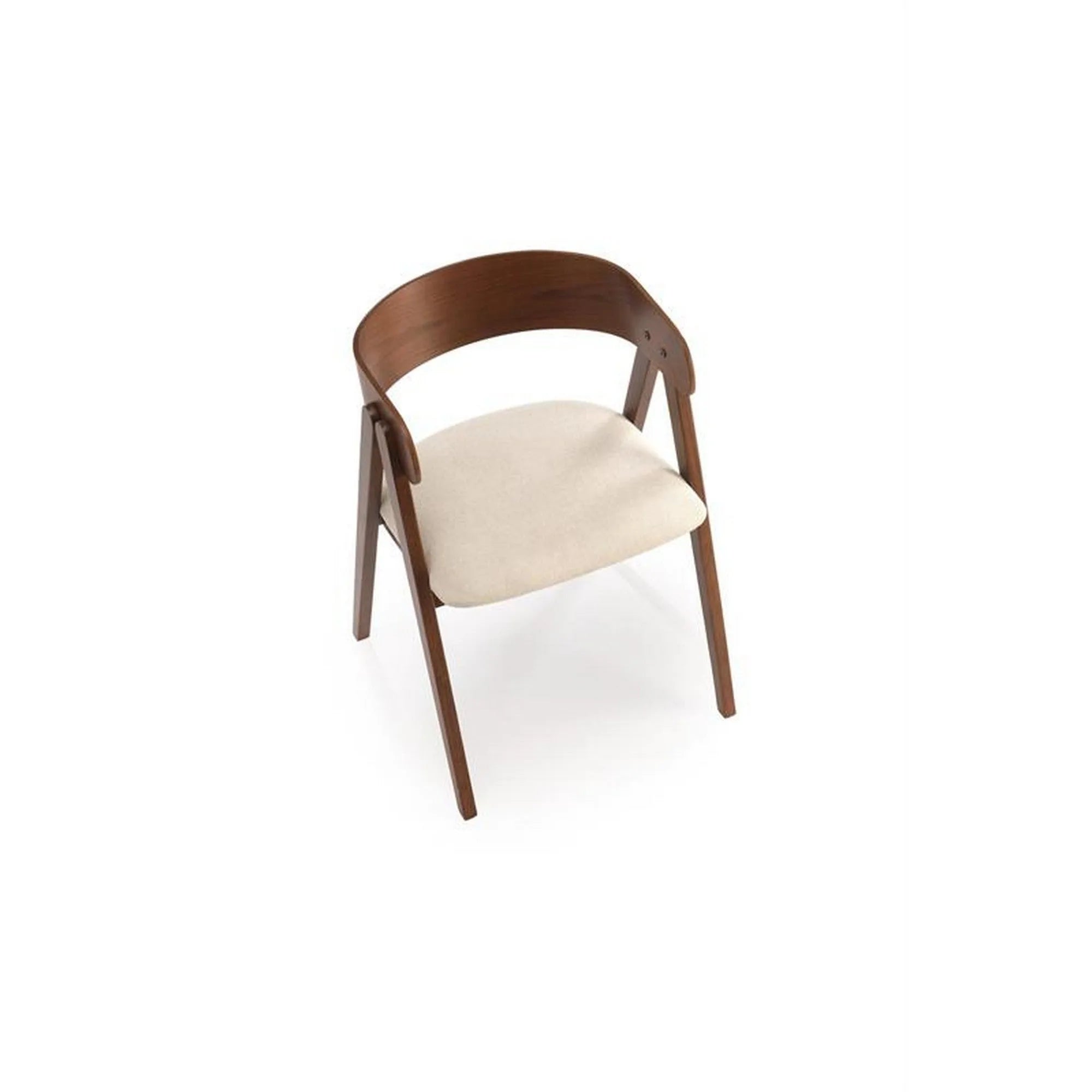 Scaun K562, bej deschis/nuc, stofa/lemn, 55x49x75 cm