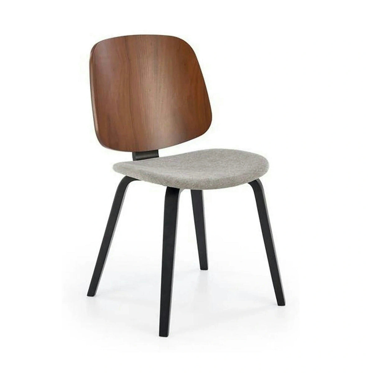 Scaun K563, nuc/gri/negru, lemn/placaj/stofa, 45x54x81 cm