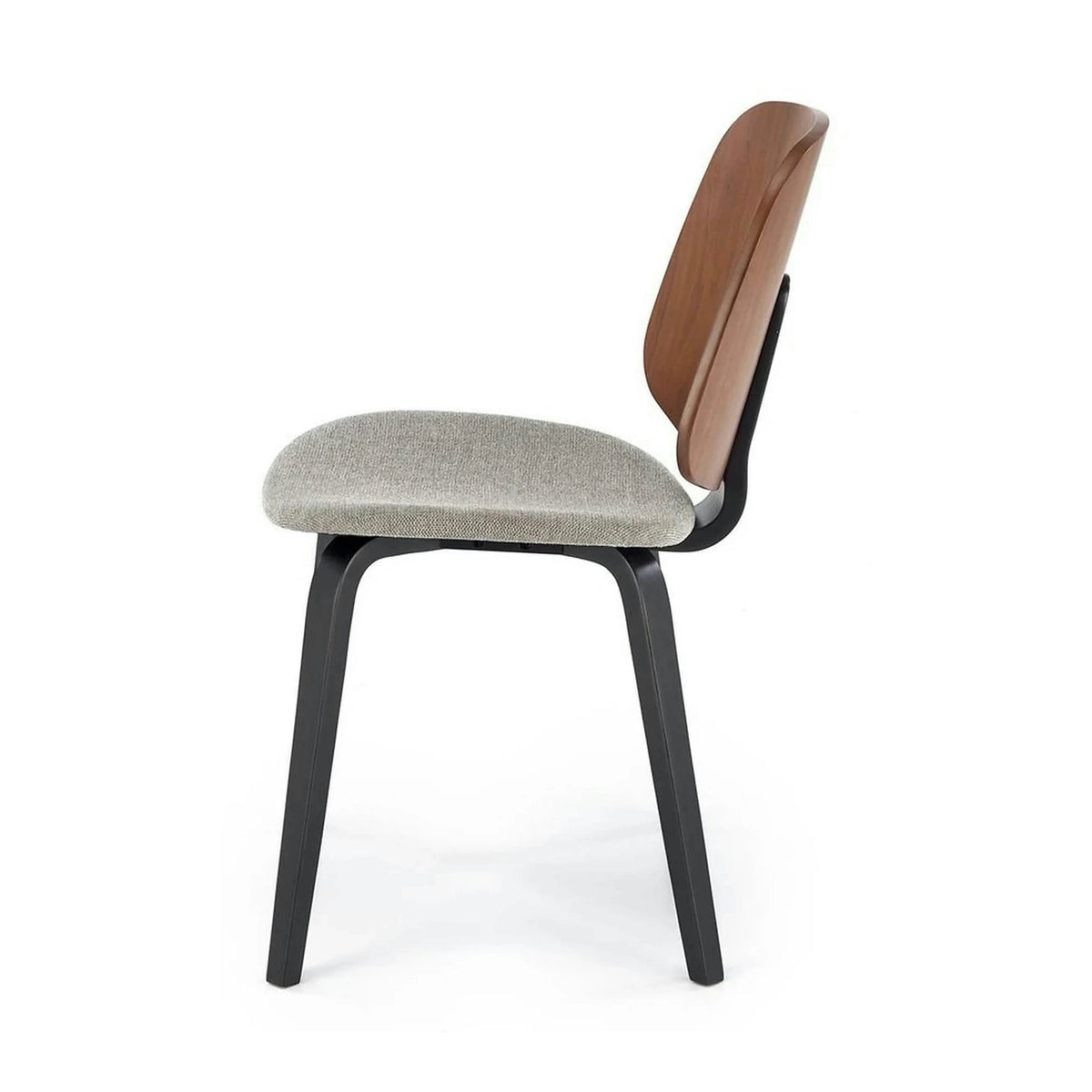 Scaun K563, nuc/gri/negru, lemn/placaj/stofa, 45x54x81 cm