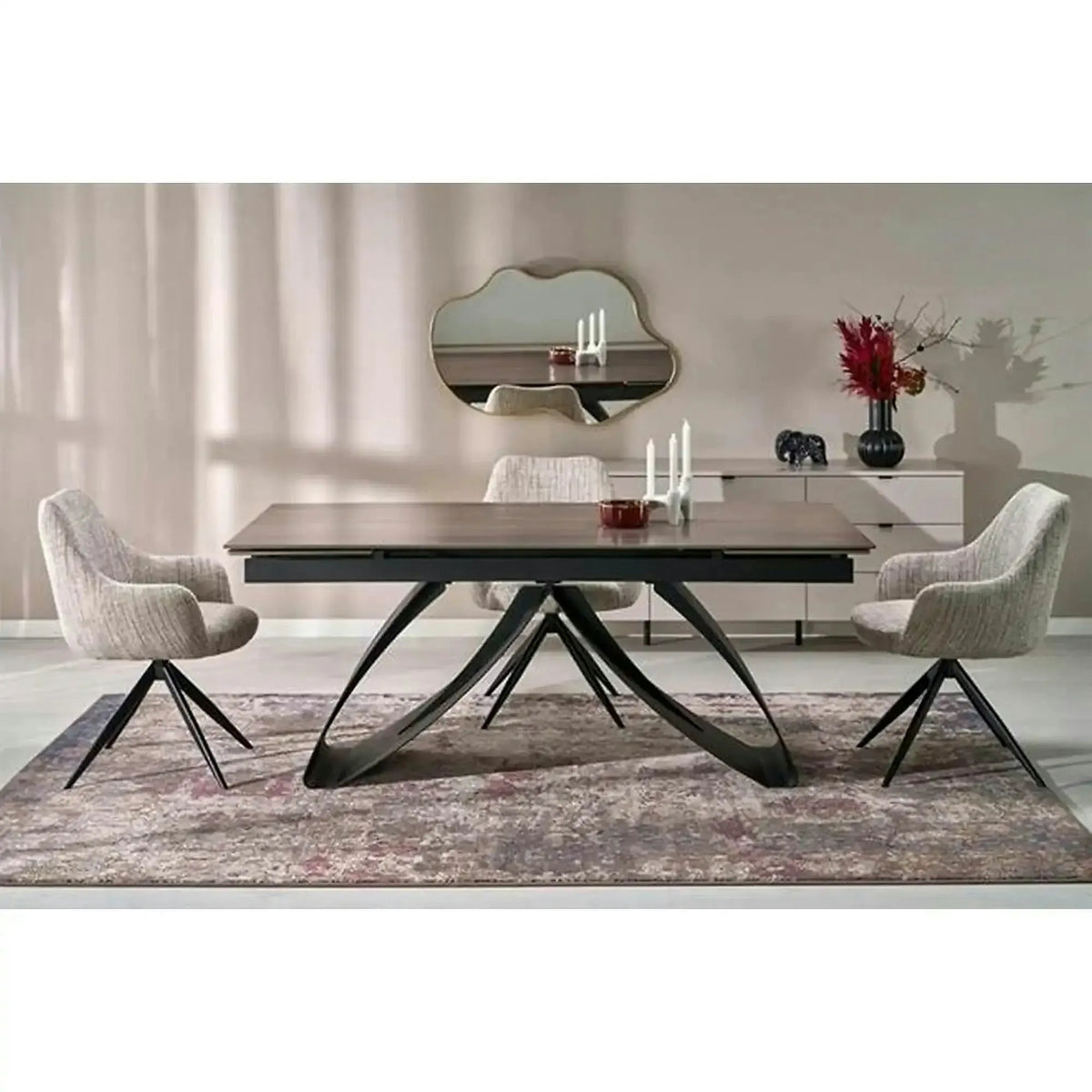 Scaun K564, bej/negru, stofa clasica/otel, 60x63x87 cm