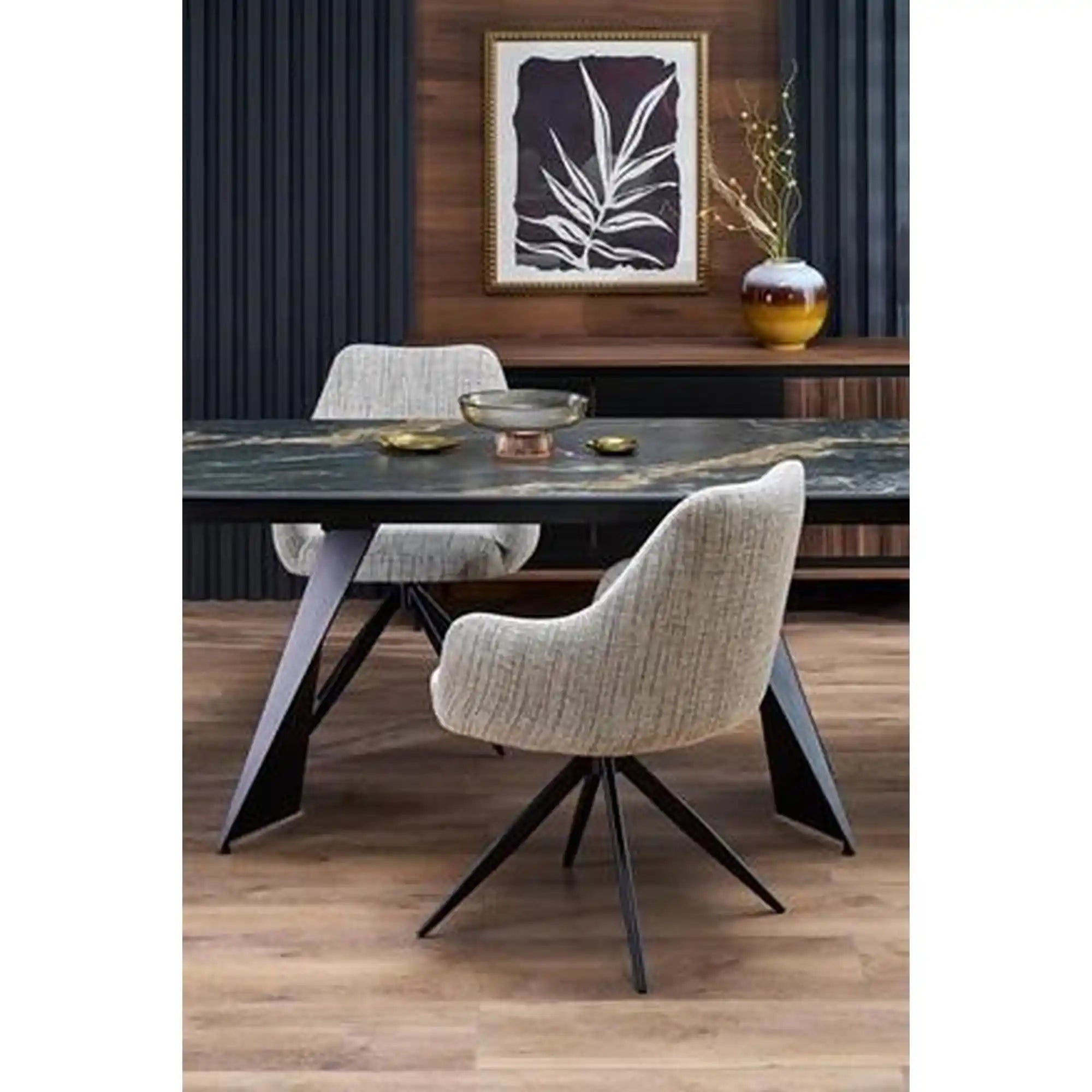 Scaun K564, bej/negru, stofa clasica/otel, 60x63x87 cm