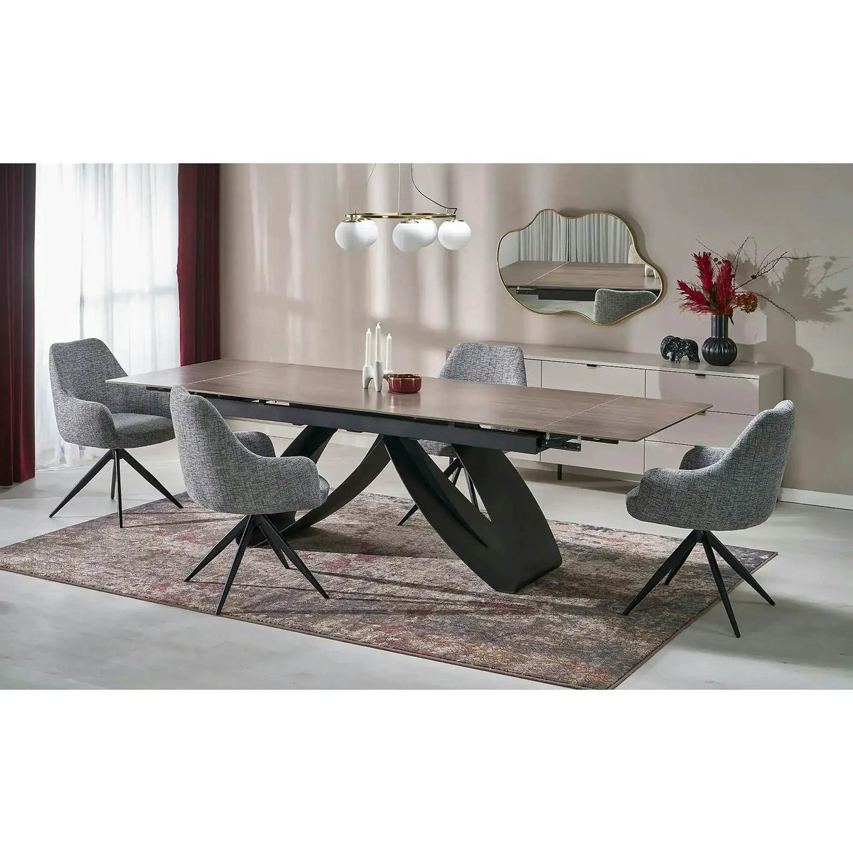 Scaun K564, gri/negru, stofa clasica/metal, 60x63x87 cm