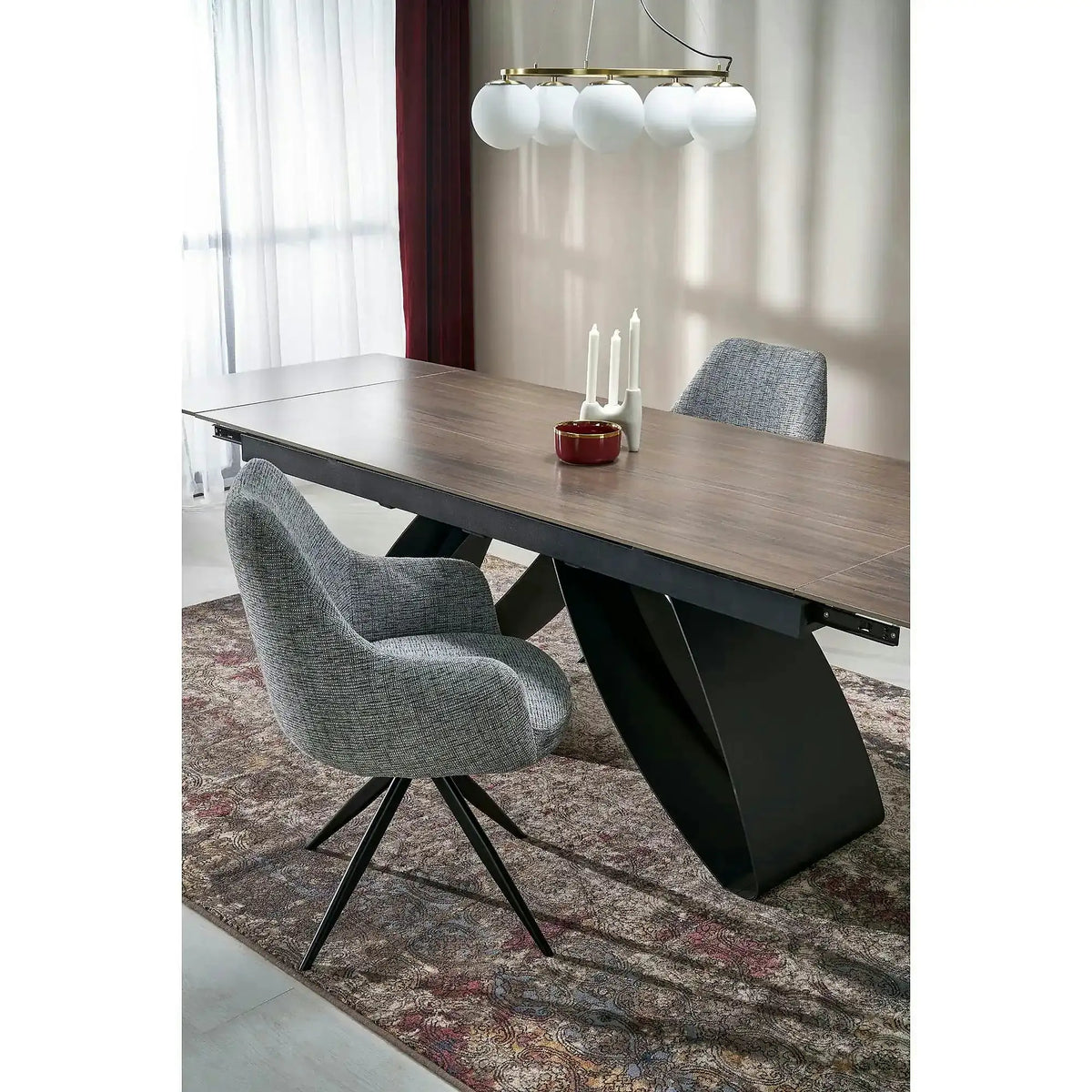 Scaun K564, gri/negru, stofa clasica/metal, 60x63x87 cm