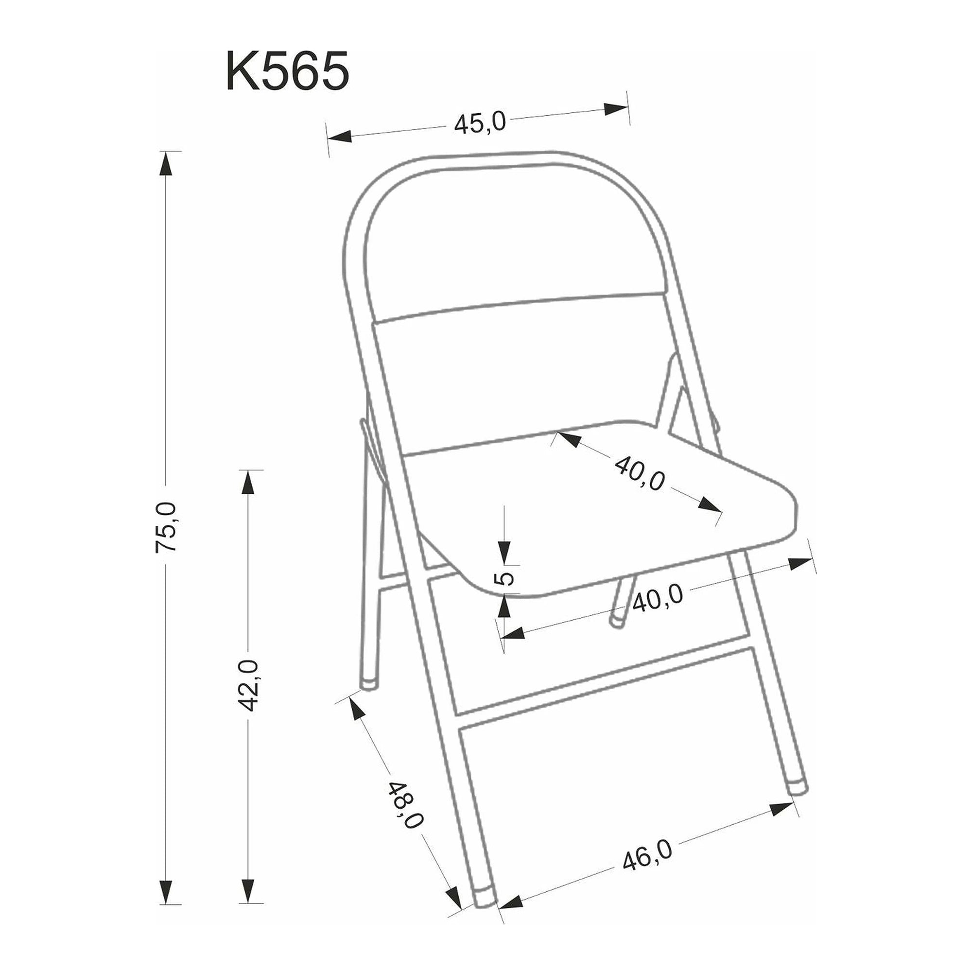 Scaun K565, gri, metal, 46x47x75 cm
