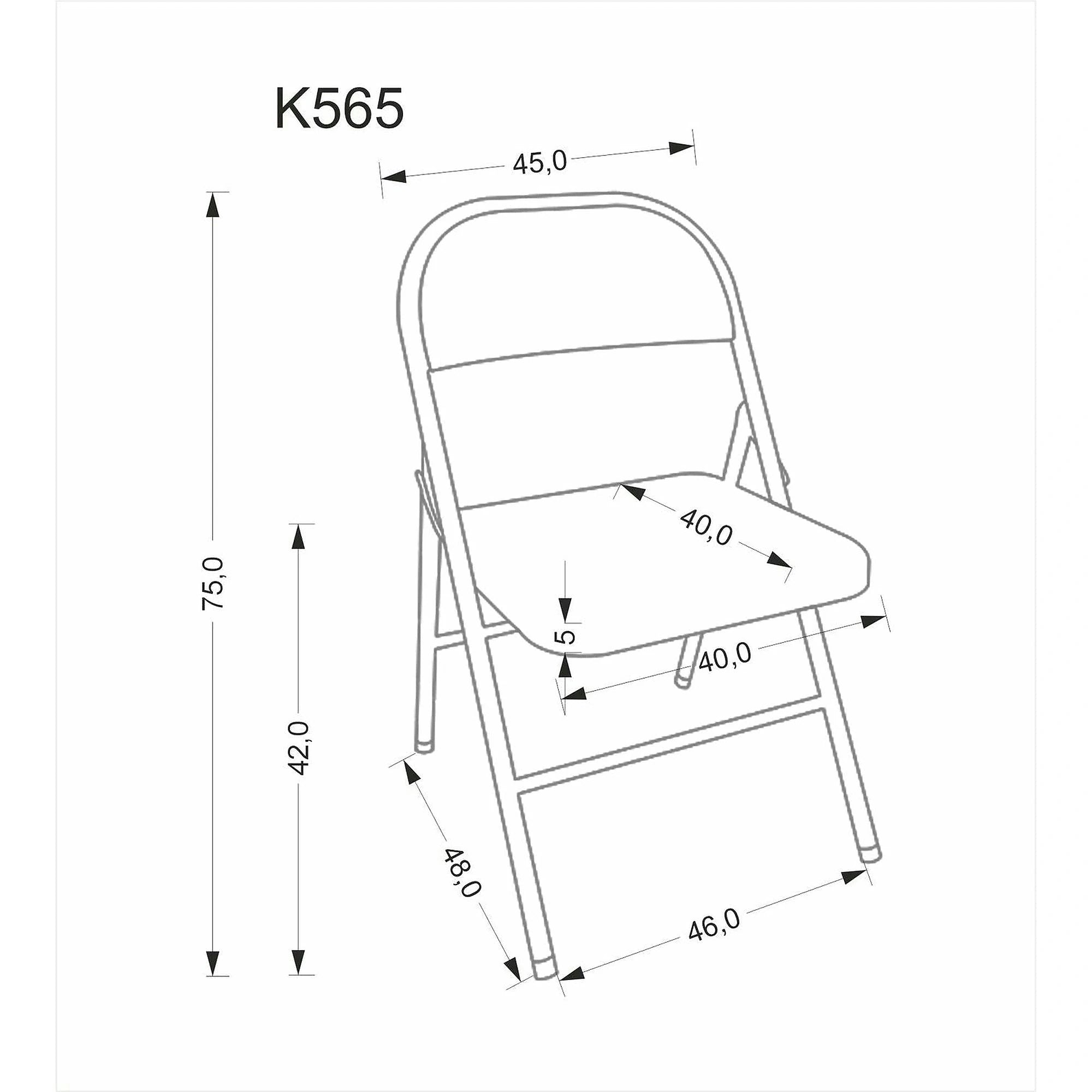 Scaun K565, negru, metal, 46x47x75 cm