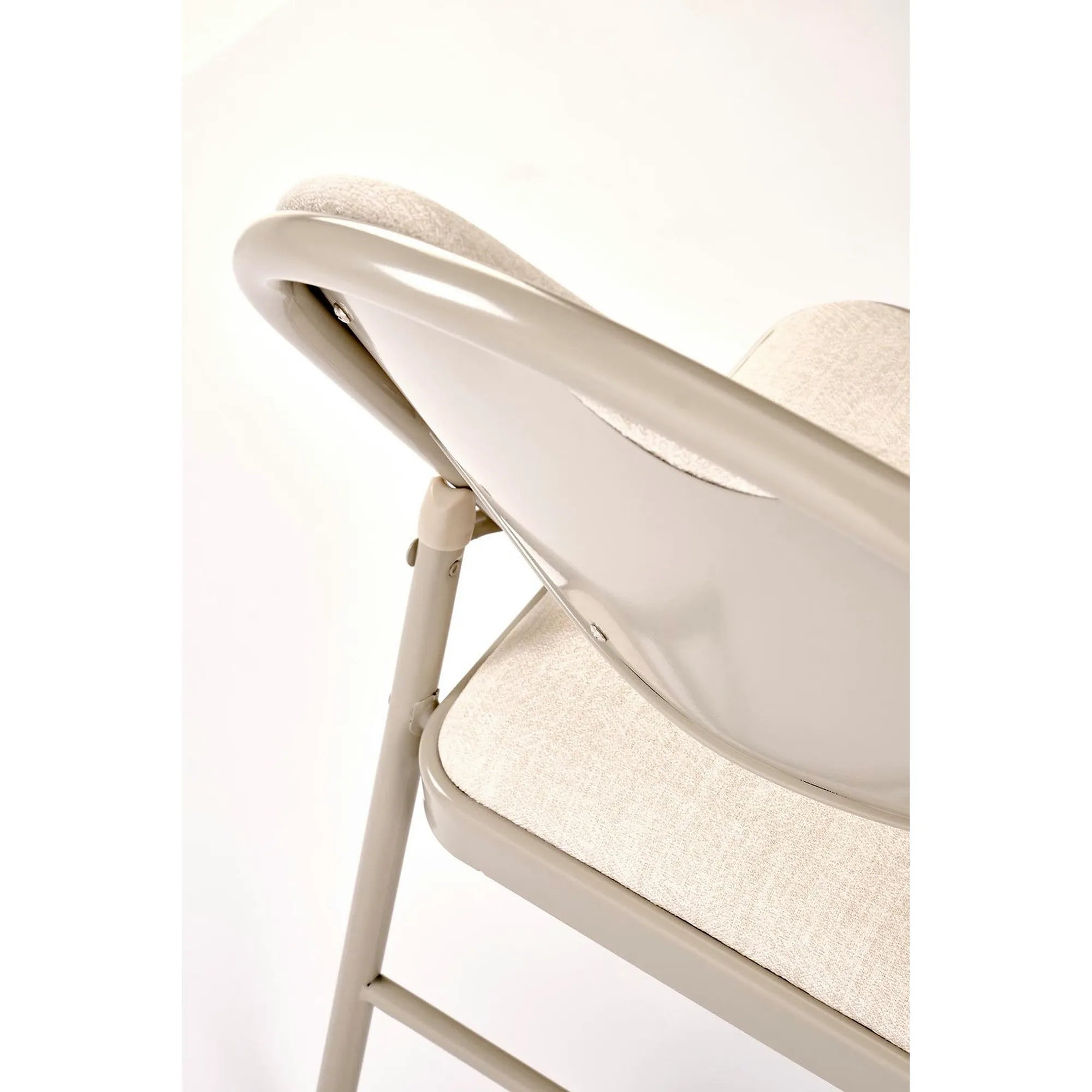 Scaun K566, bej, stofa clasica/otel, 46x53x86 cm