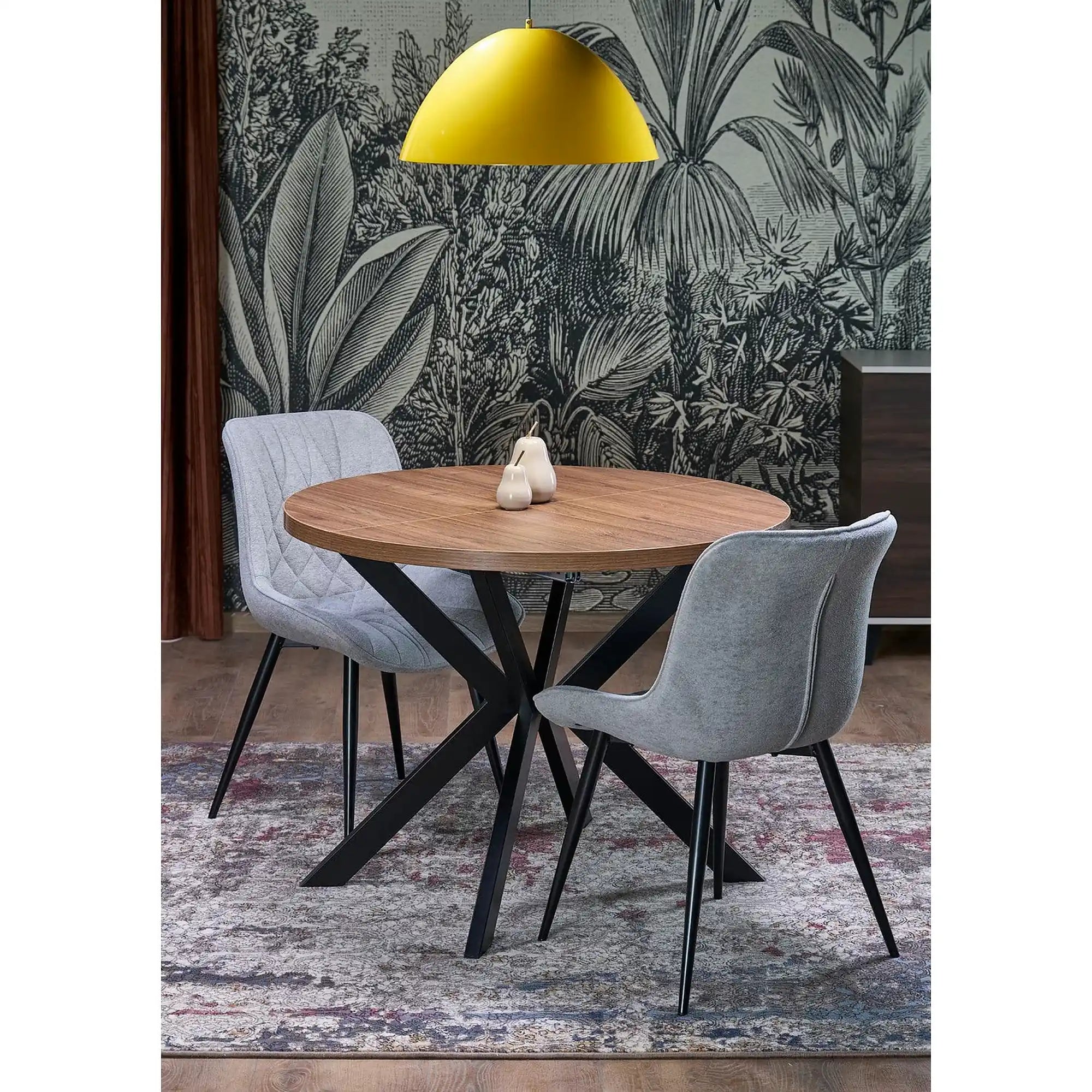Scaun K567, gri - Havana 15, stofa catifelata/otel, 47x63x85 cm
