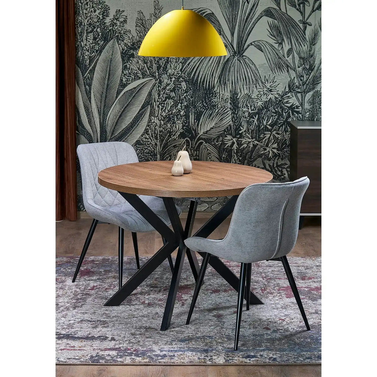 Scaun K567, gri - Havana 15, stofa catifelata/otel, 47x63x85 cm