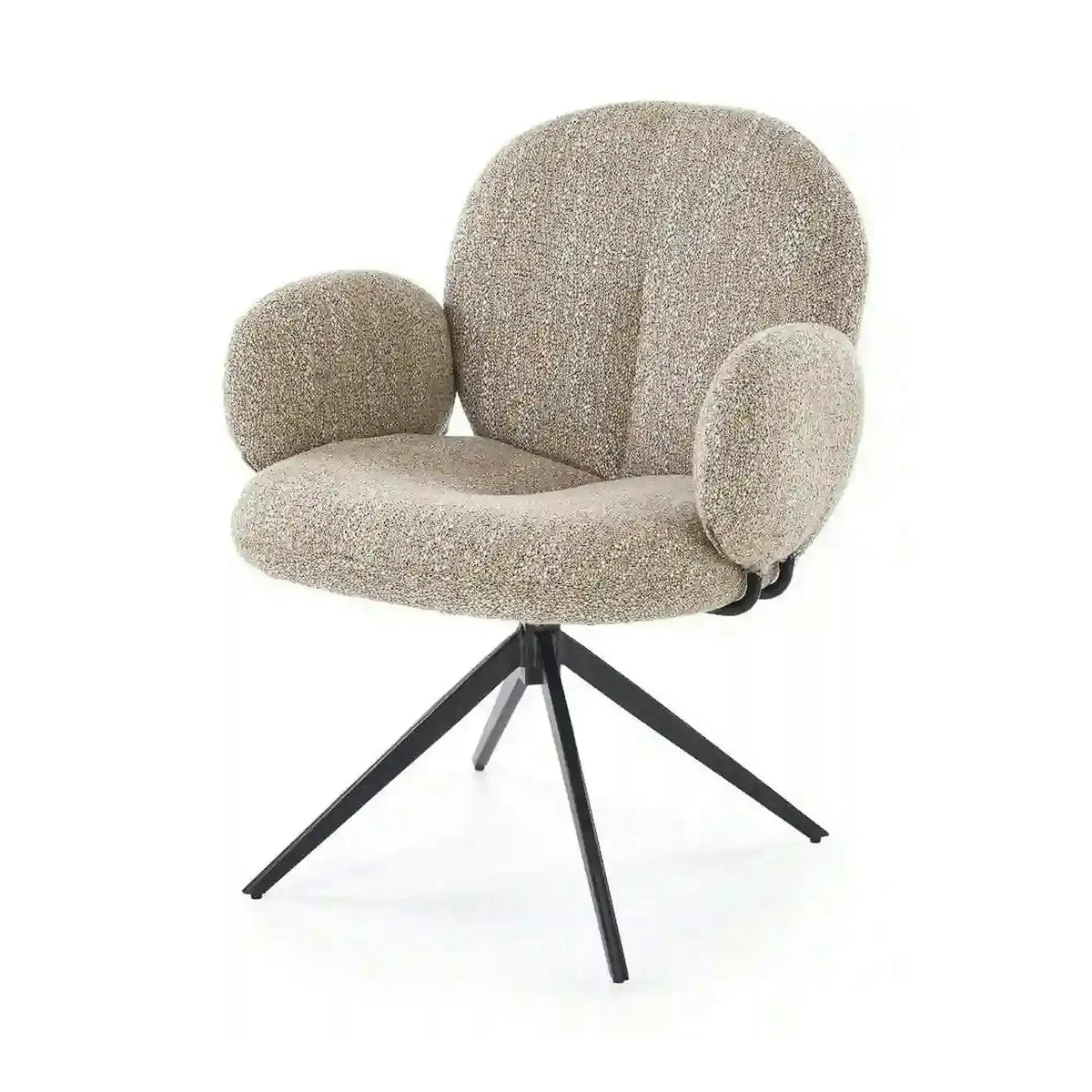 Scaun K568, bej inchis/negru, stofa clasica/otel, 65x64x82 cm