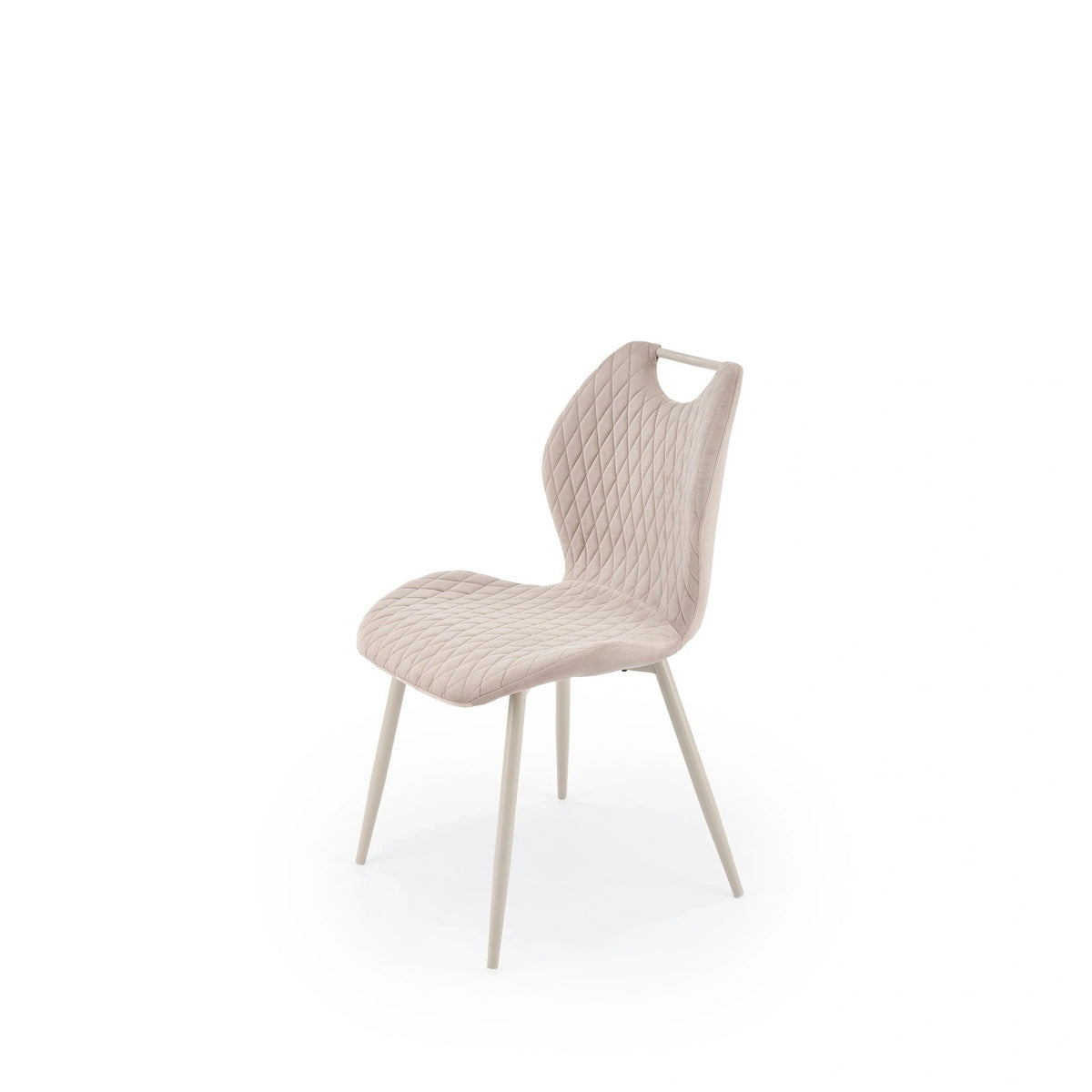 Scaun K569, bej/casmir, stofa catifelata/metal, 47x54x84 cm