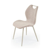 Scaun K569, bej/casmir, stofa catifelata/metal, 47x54x84 cm