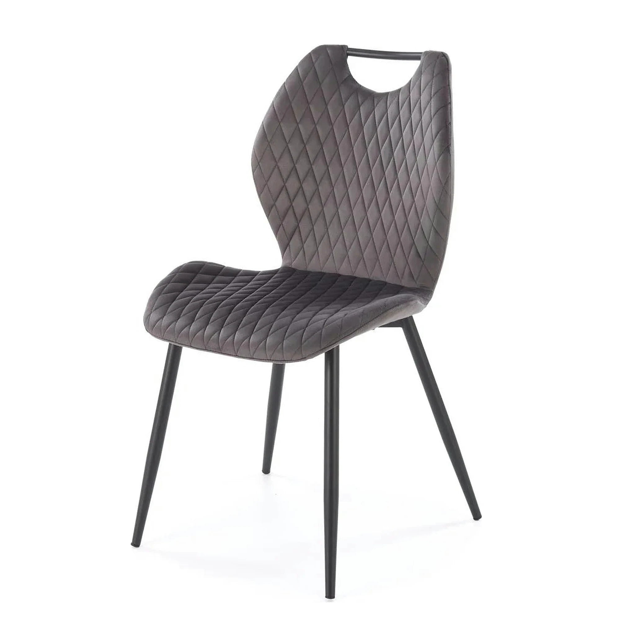 Scaun K569, gri - HLR 21, stofa catifelata/otel, 47x54x84 cm