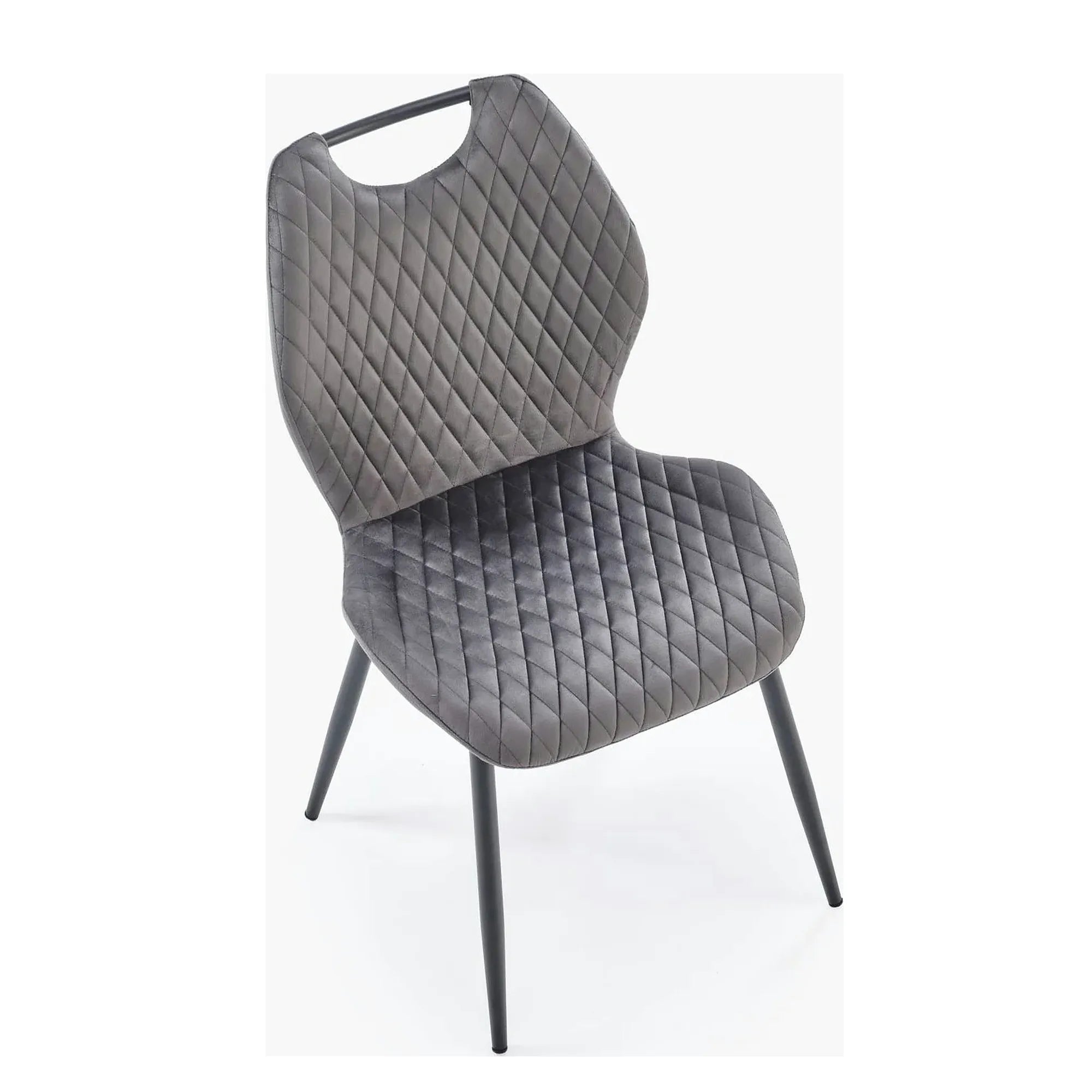 Scaun K569, gri - HLR 21, stofa catifelata/otel, 47x54x84 cm