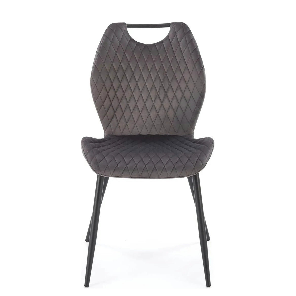 Scaun K569, gri - HLR 21, stofa catifelata/otel, 47x54x84 cm