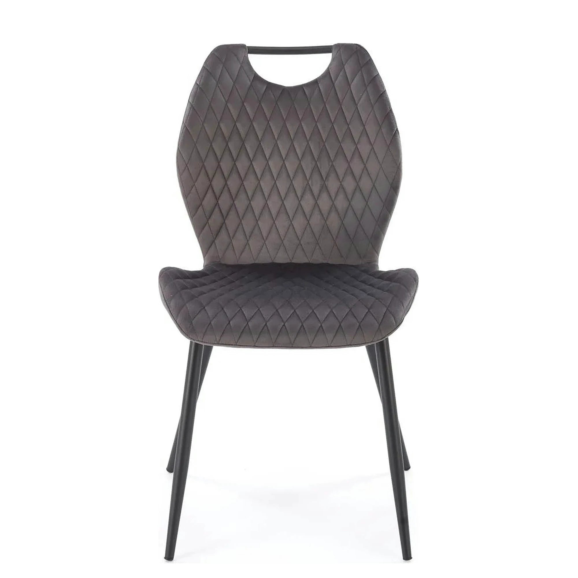 Scaun K569, gri - HLR 21, stofa catifelata/otel, 47x54x84 cm