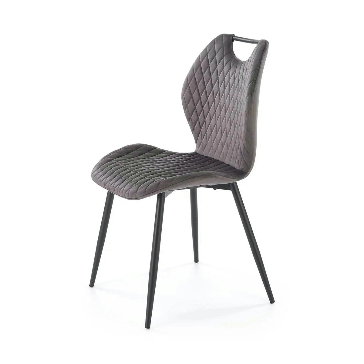 Scaun K569, gri - HLR 21, stofa catifelata/otel, 47x54x84 cm