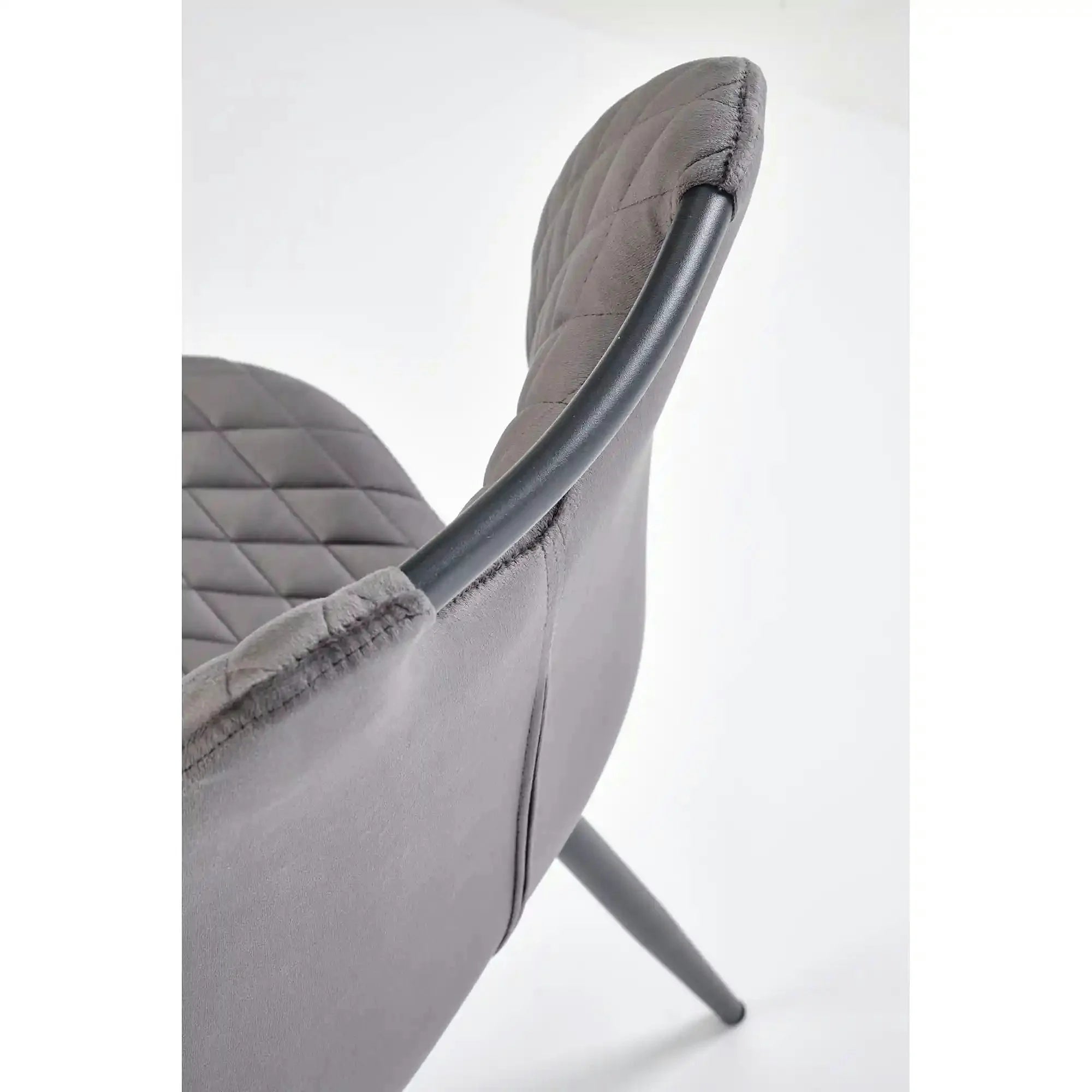 Scaun K569, gri - HLR 21, stofa catifelata/otel, 47x54x84 cm
