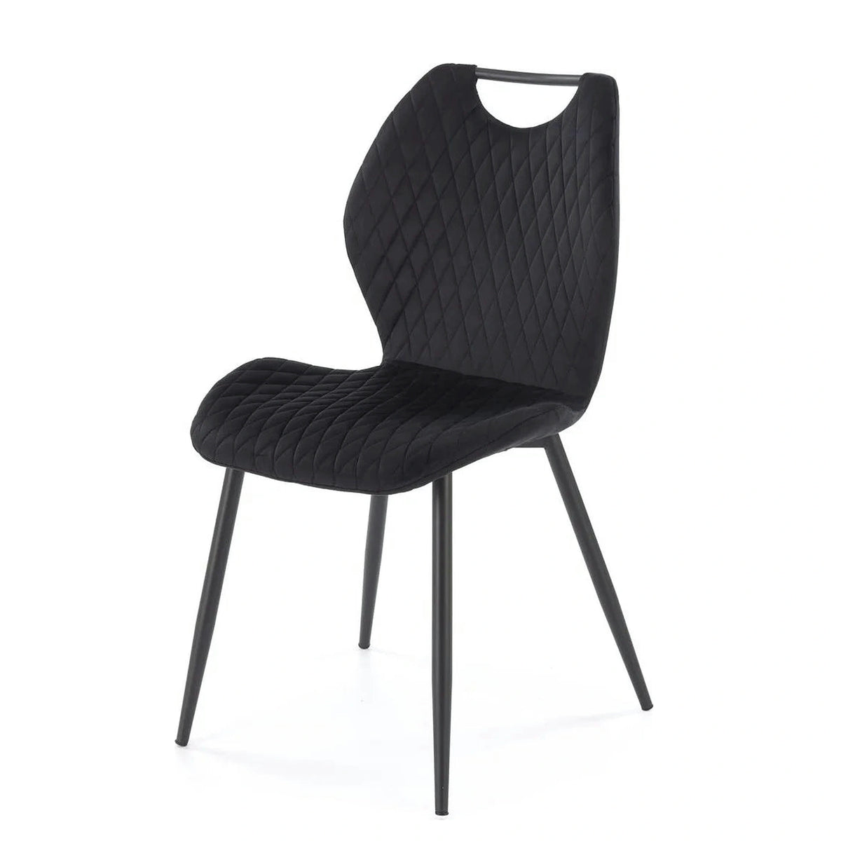 Scaun K569, negru - HLR 66, stofa catifelata/otel, 47x54x84 cm