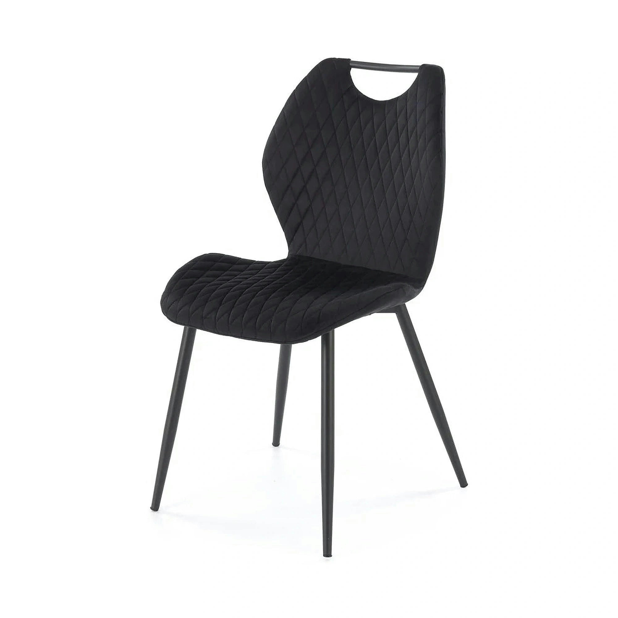 Scaun K569, negru - HLR 66, stofa catifelata/otel, 47x54x84 cm