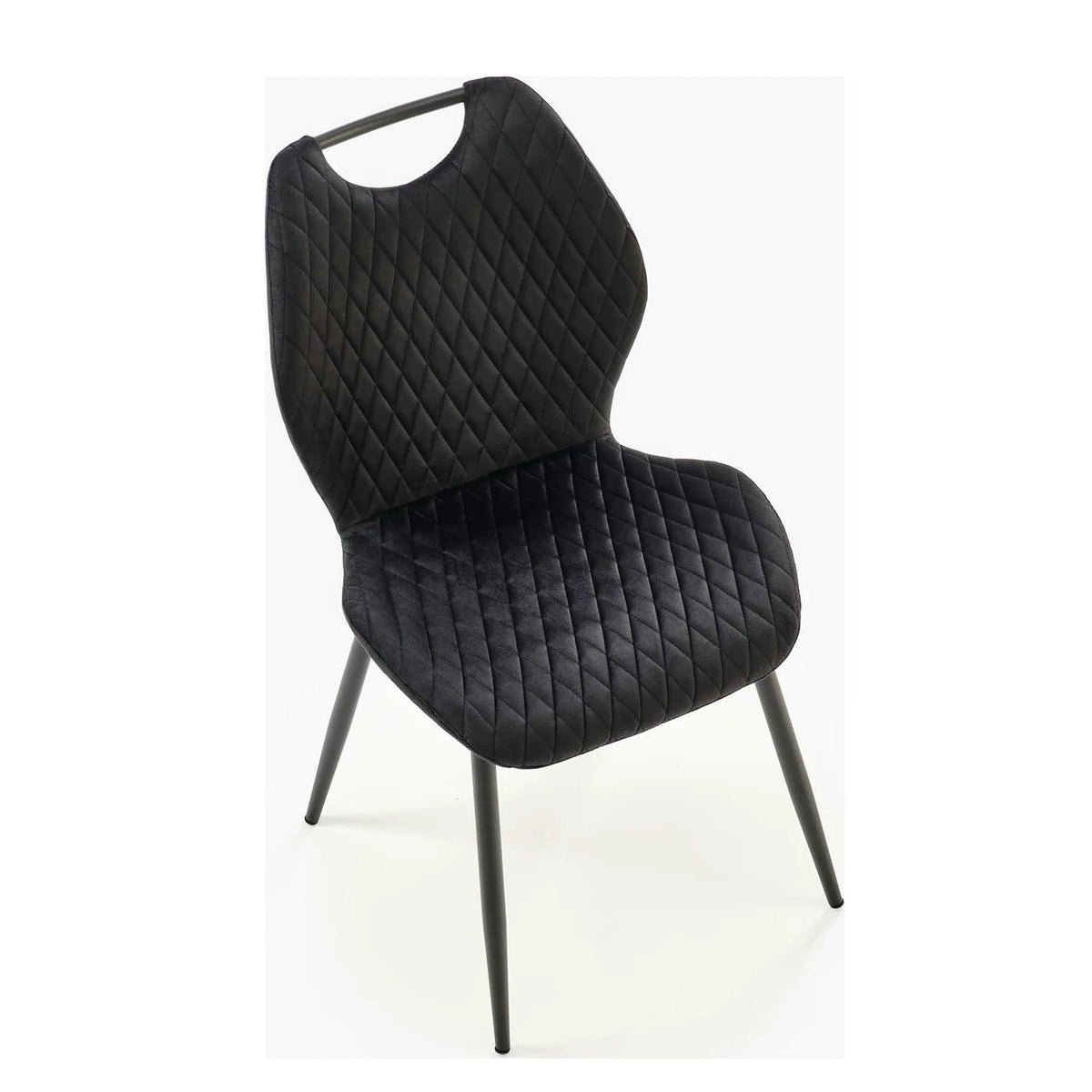 Scaun K569, negru - HLR 66, stofa catifelata/otel, 47x54x84 cm
