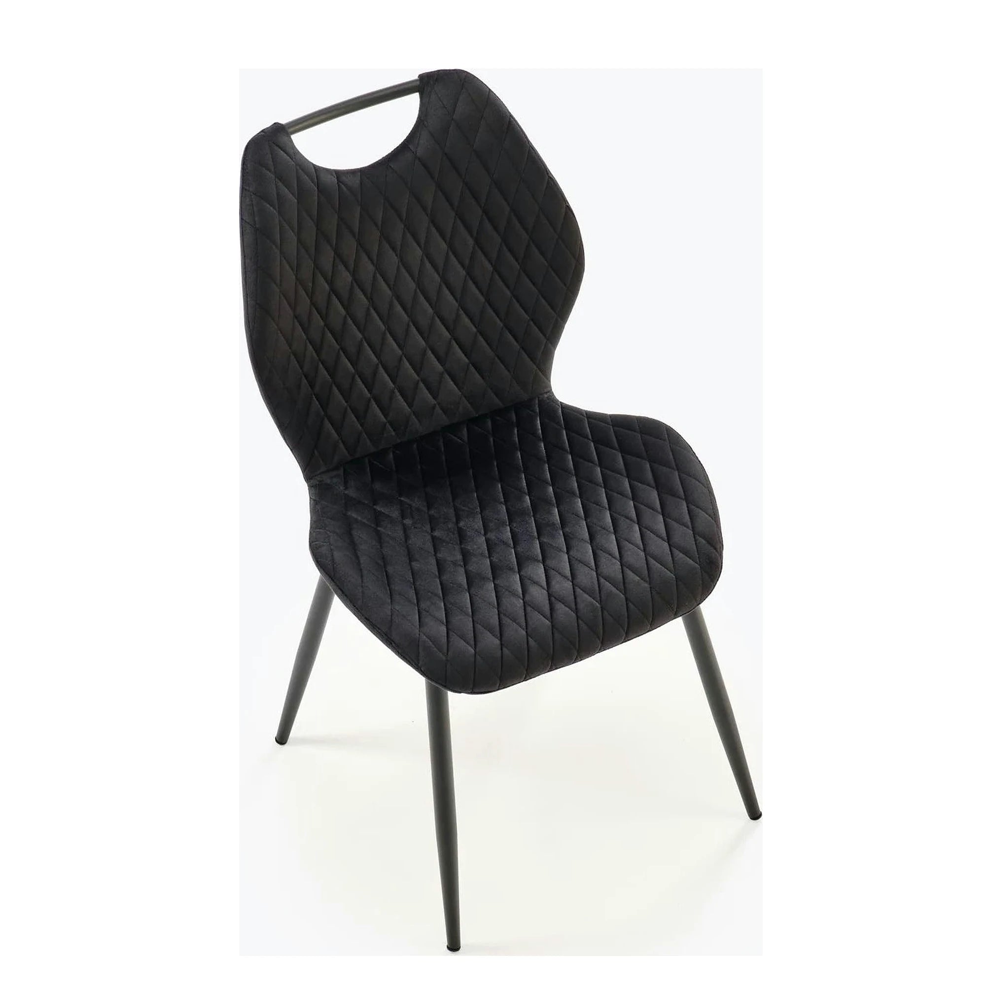 Scaun K569, negru - HLR 66, stofa catifelata/otel, 47x54x84 cm