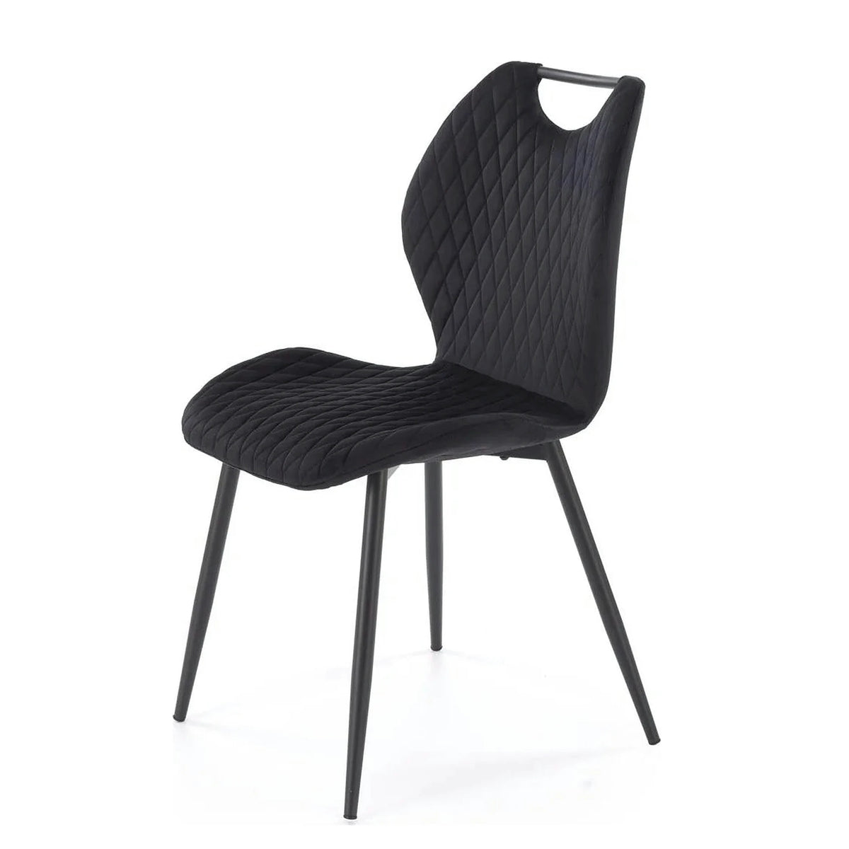 Scaun K569, negru - HLR 66, stofa catifelata/otel, 47x54x84 cm