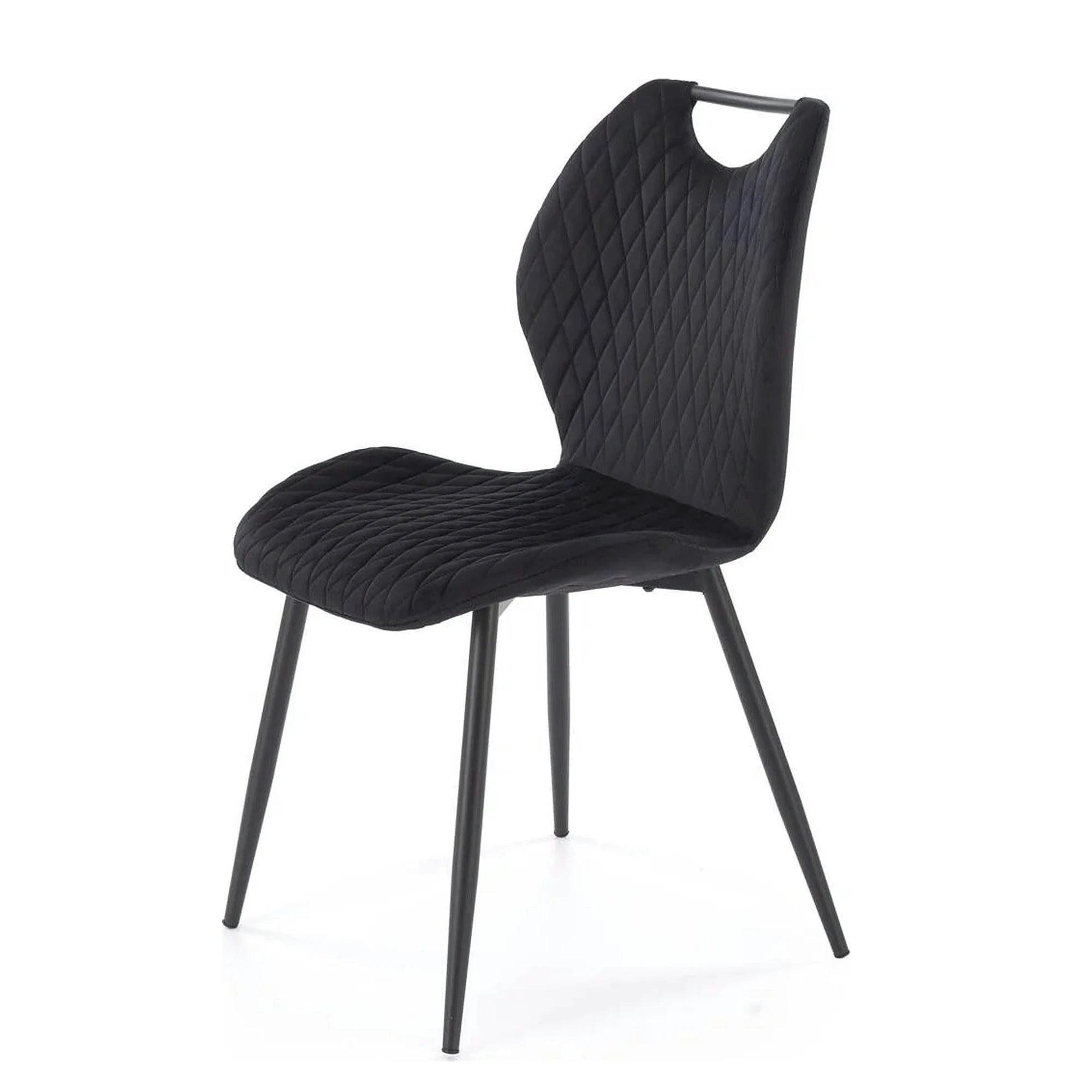 Scaun K569, negru - HLR 66, stofa catifelata/otel, 47x54x84 cm
