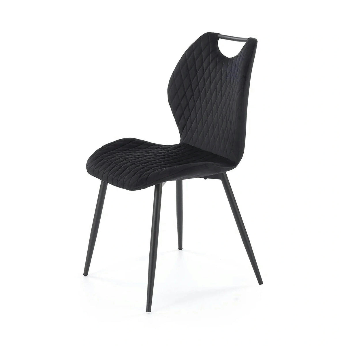Scaun K569, negru - HLR 66, stofa catifelata/otel, 47x54x84 cm