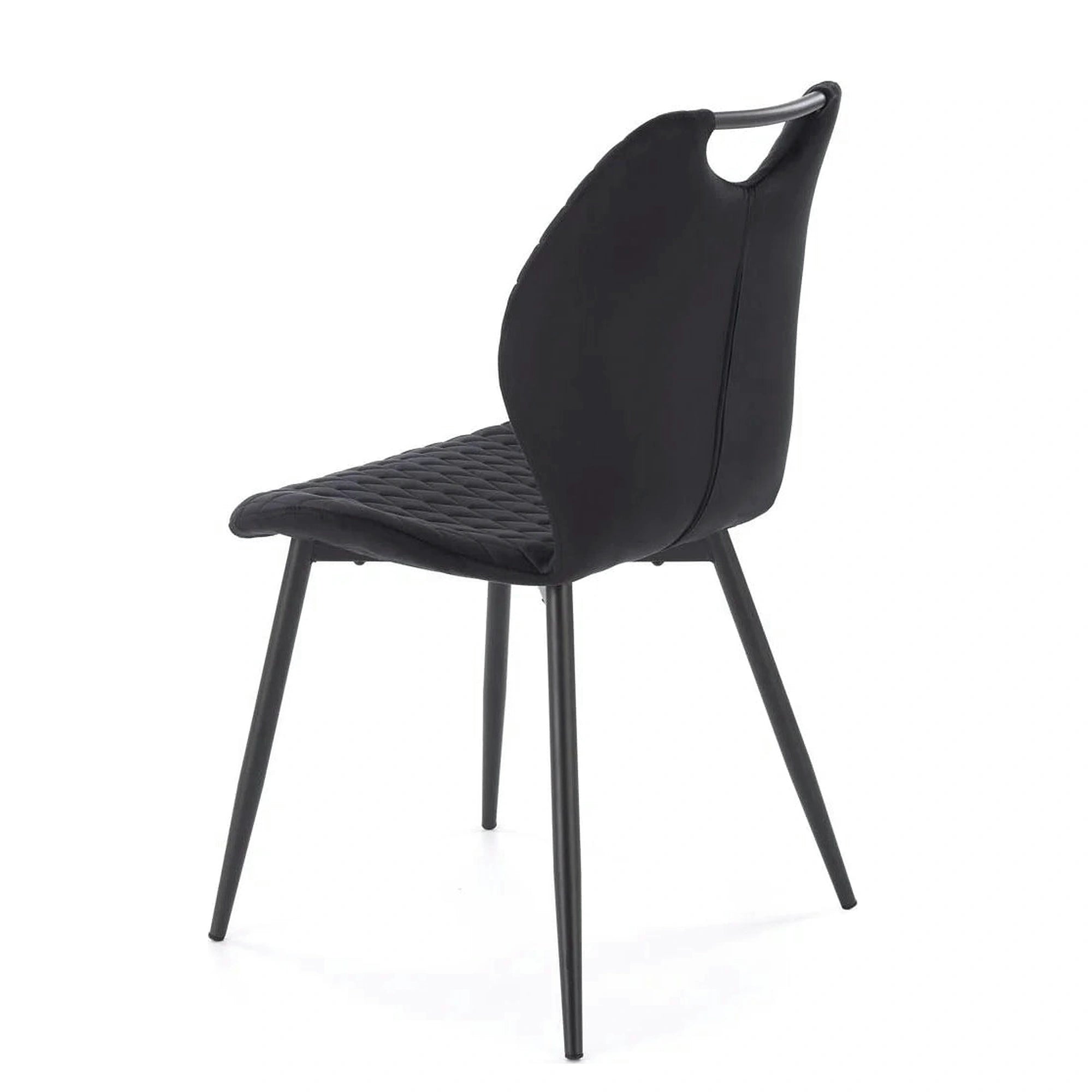 Scaun K569, negru - HLR 66, stofa catifelata/otel, 47x54x84 cm