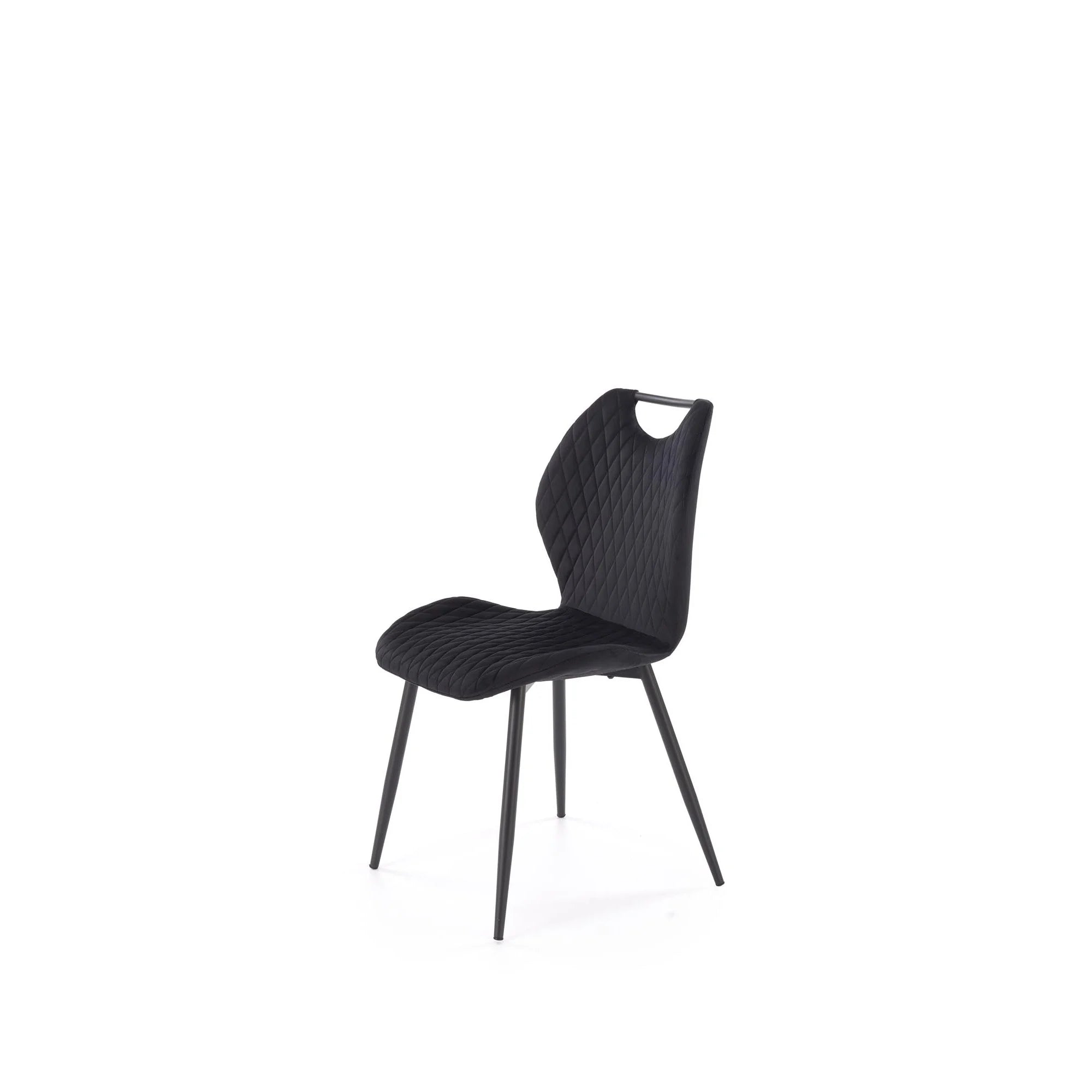 Scaun K569, negru - HLR 66, stofa catifelata/otel, 47x54x84 cm
