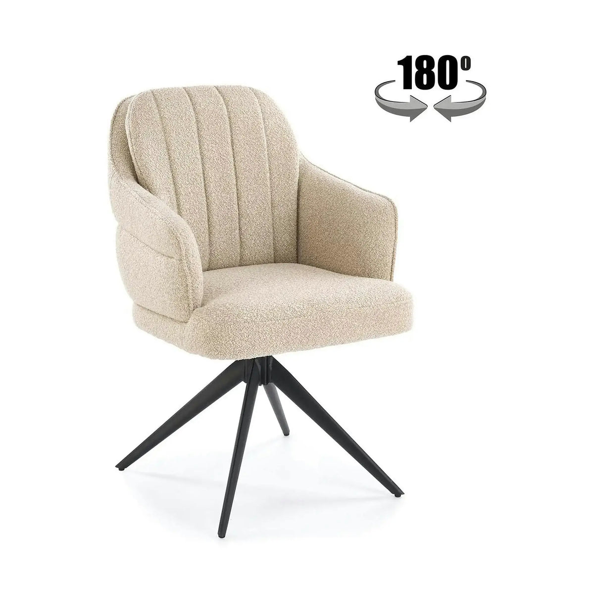 Scaun K570, bej/negru, stofa/otel, 61x70x92 cm