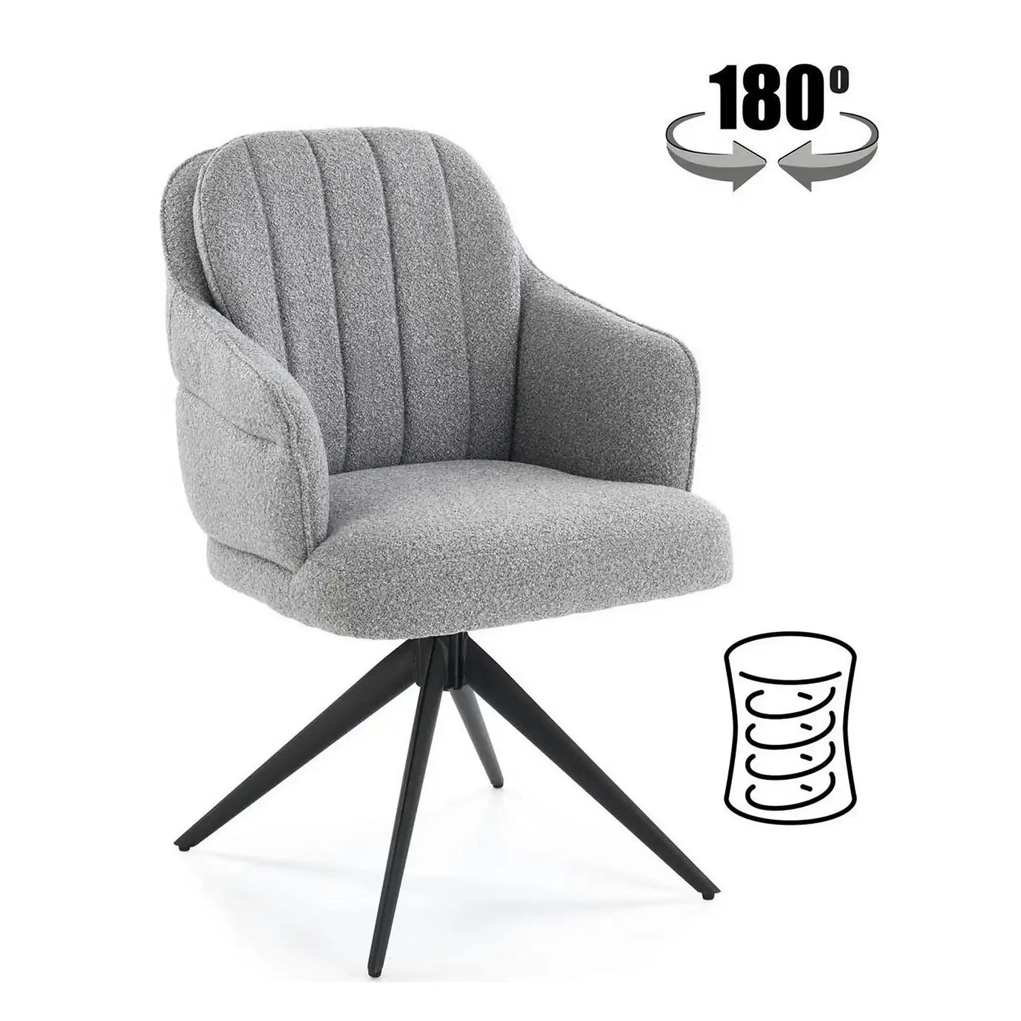 Scaun K570, gri/negru, stofa/otel, 61x70x92 cm