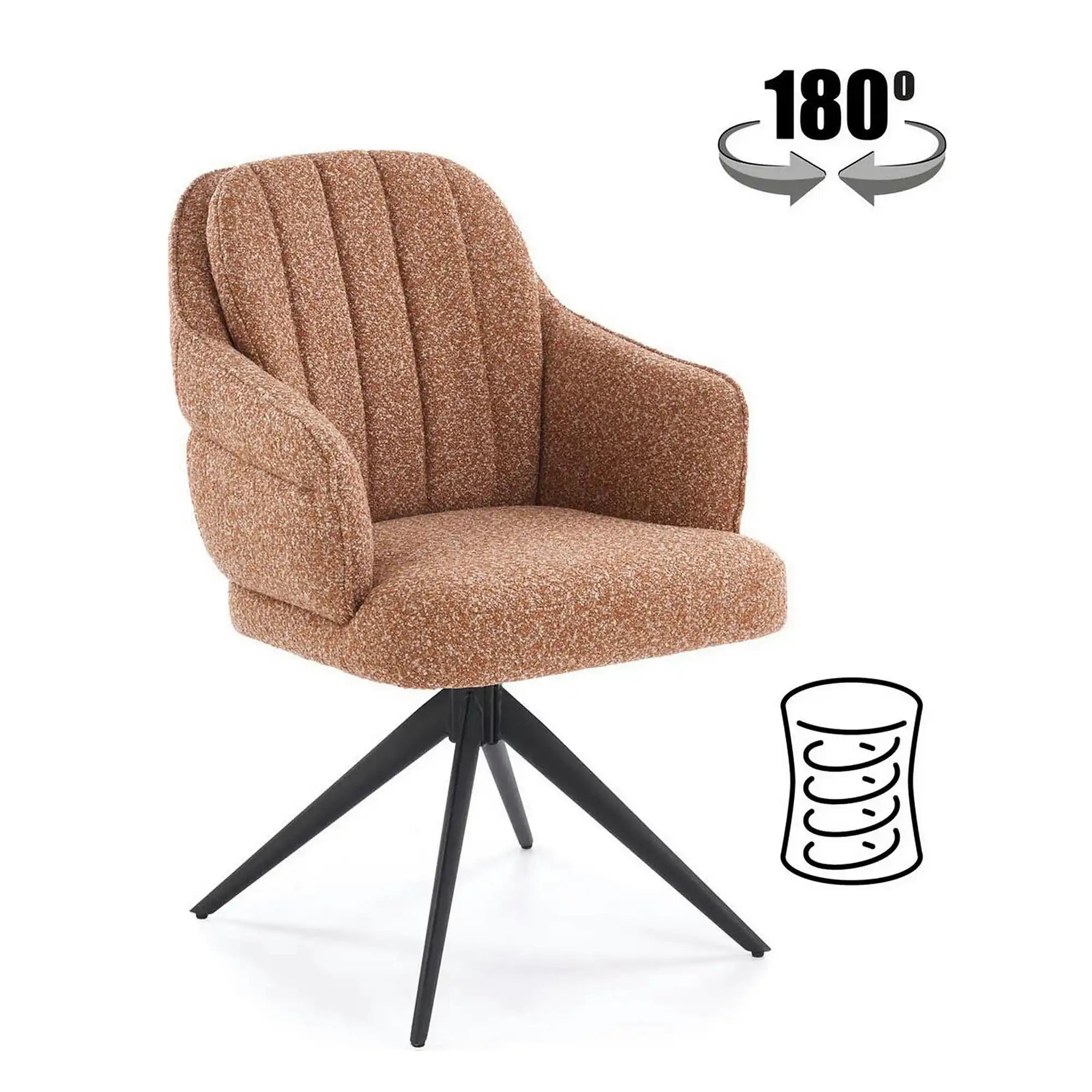 Scaun K570, scortisoara/negru, stofa/otel, 61x70x92 cm
