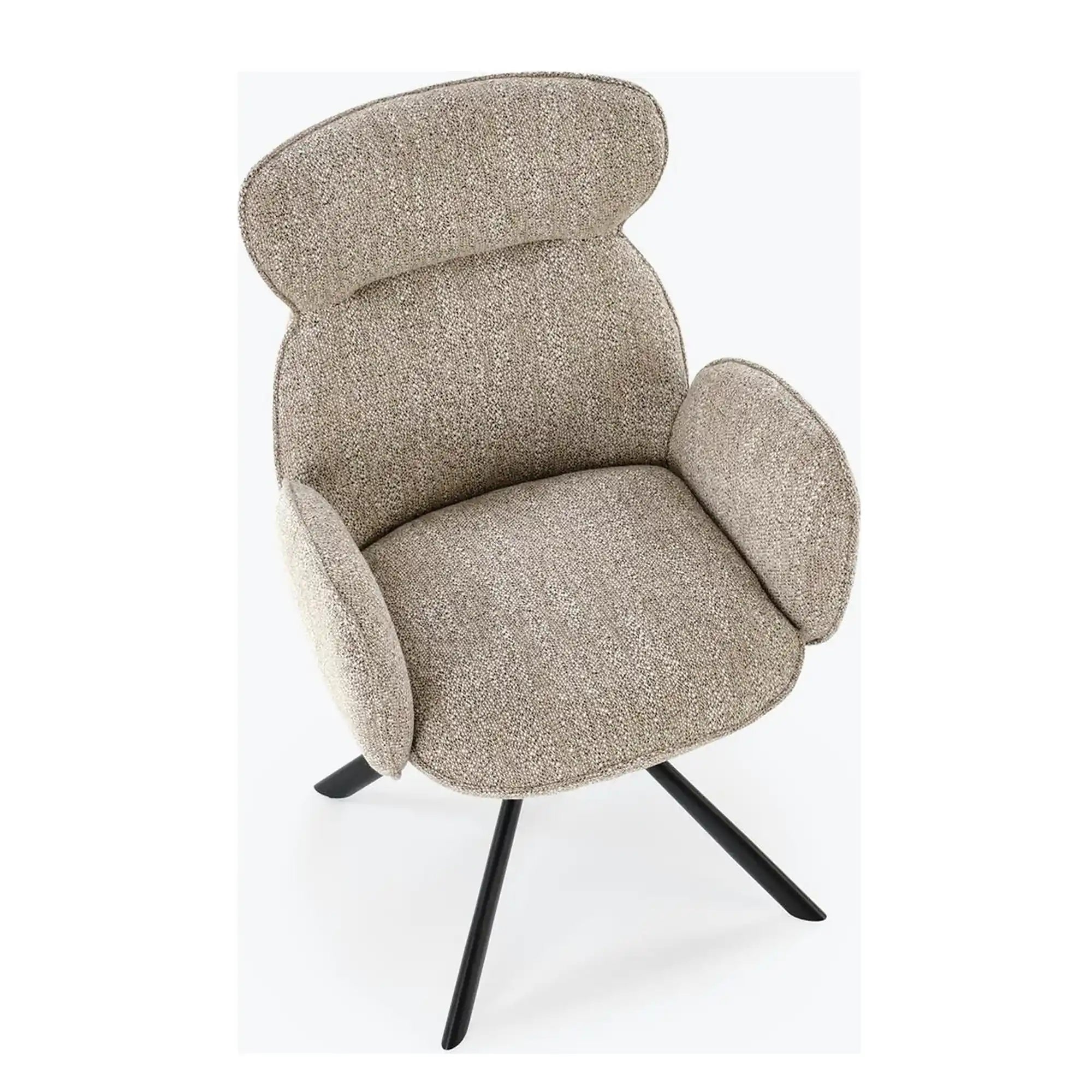 Scaun K571, bej inchis/negru, stofa clasica/otel, 63x64x93 cm
