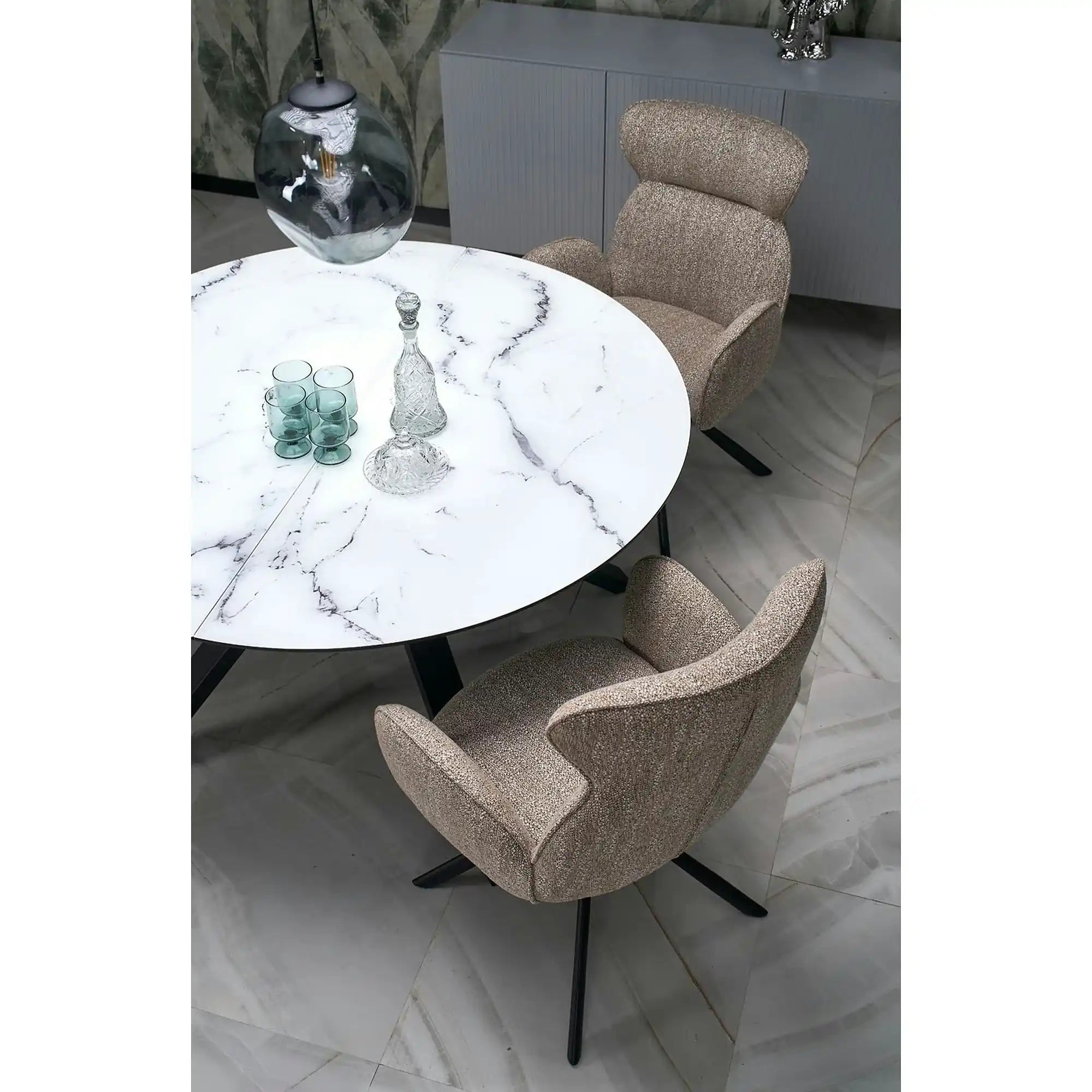 Scaun K571, bej inchis/negru, stofa clasica/otel, 63x64x93 cm