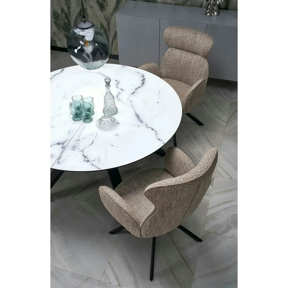 Scaun K571, bej inchis/negru, stofa clasica/otel, 63x64x93 cm