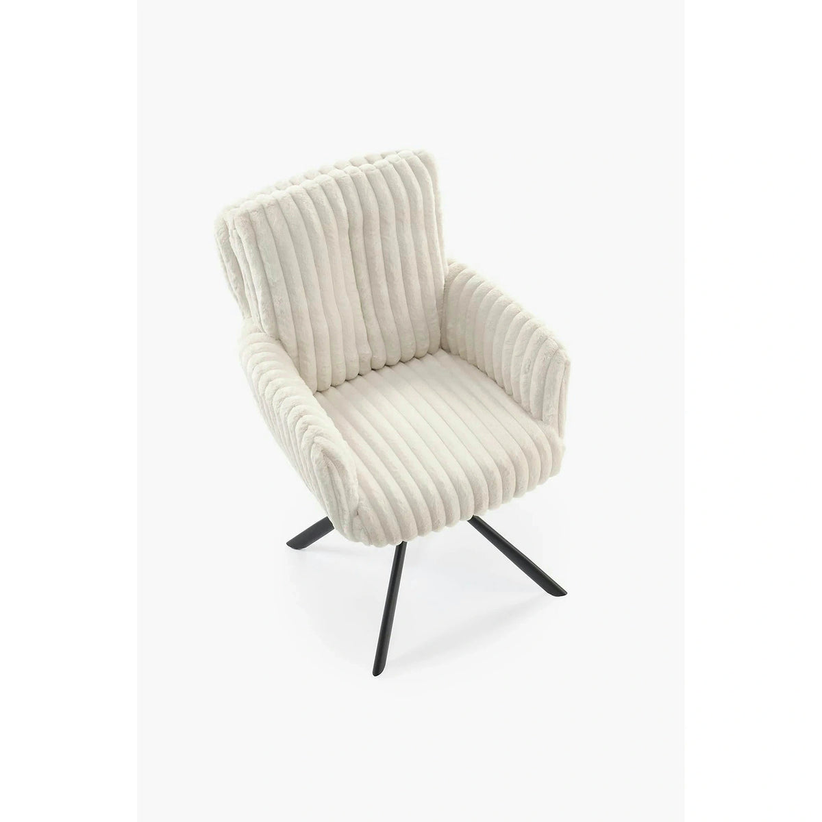 Scaun K572, crem - Vito 23, blana articiala/otel, 62x68x93 cm