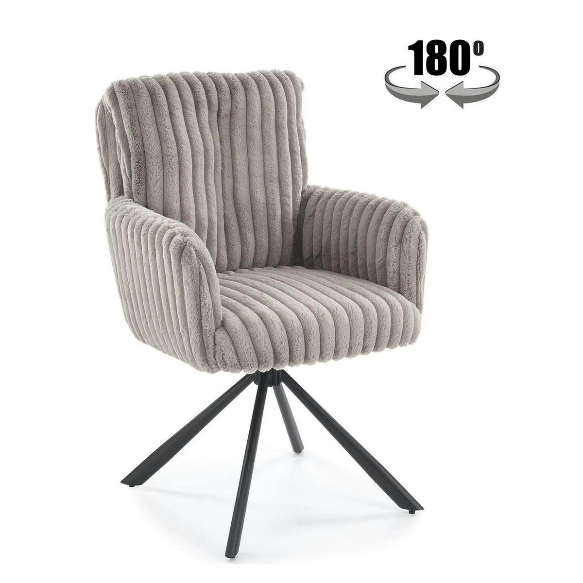 Scaun K572, gri - Vito 07, blana articiala/otel, 62x68x93 cm