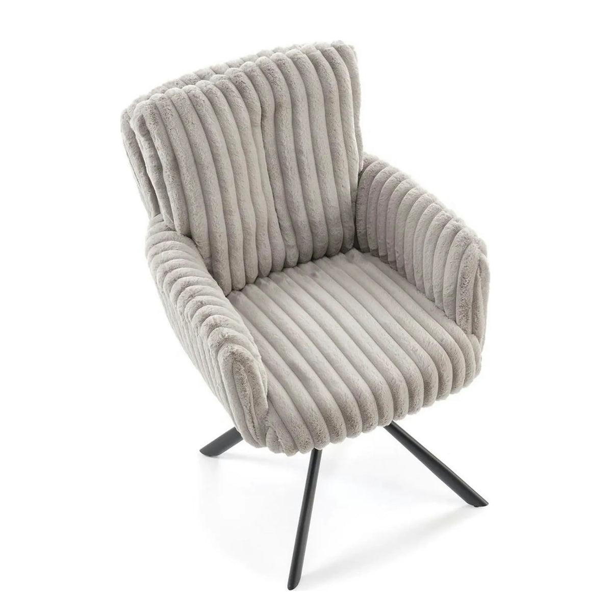 Scaun K572, gri - Vito 07, blana articiala/otel, 62x68x93 cm