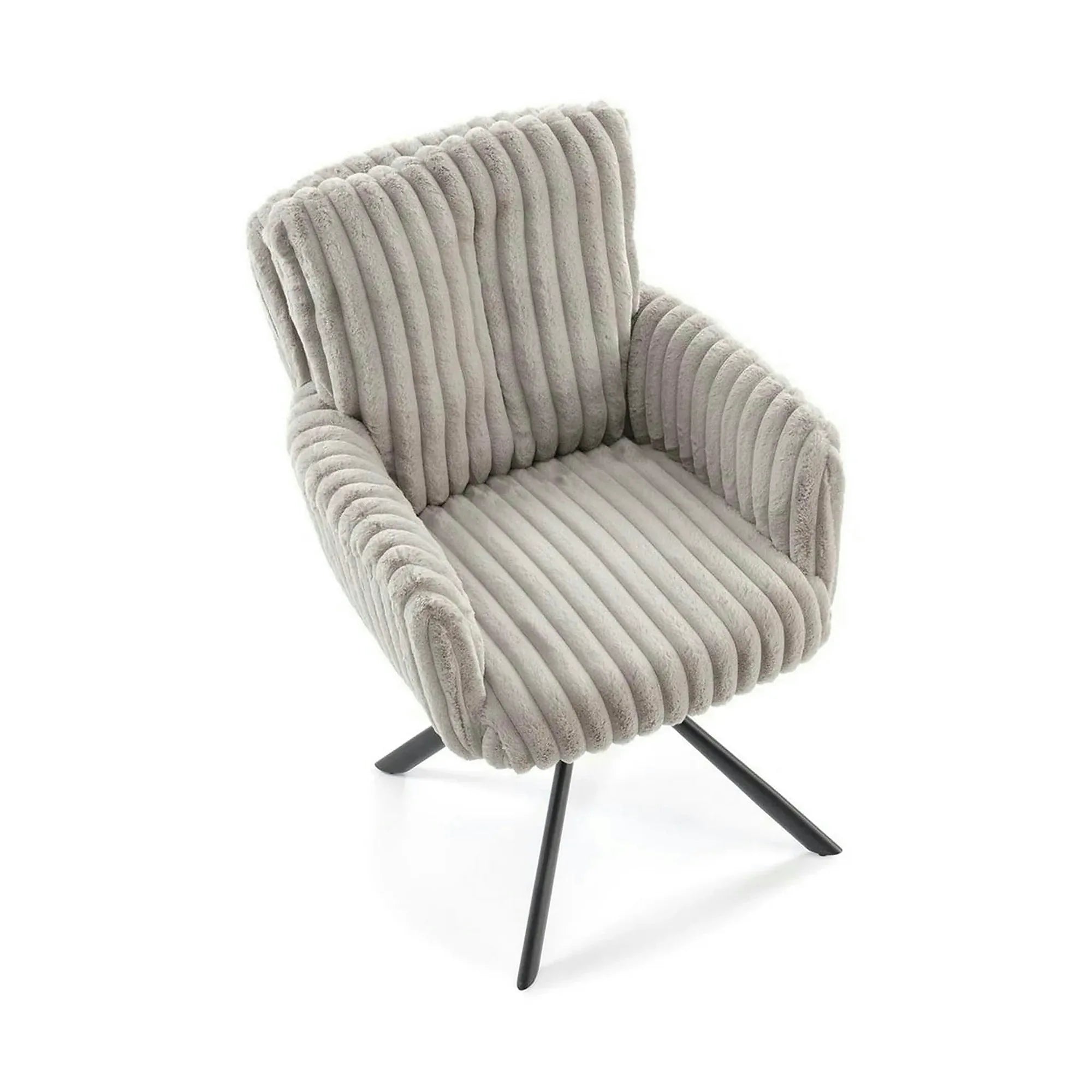 Scaun K572, gri - Vito 07, blana articiala/otel, 62x68x93 cm