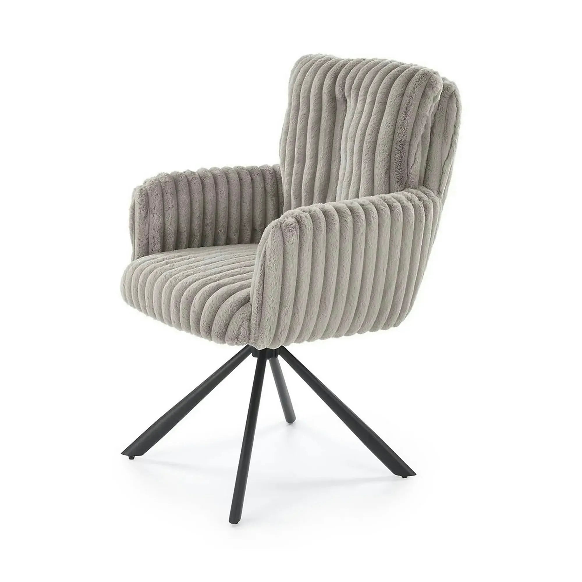 Scaun K572, gri - Vito 07, blana articiala/otel, 62x68x93 cm