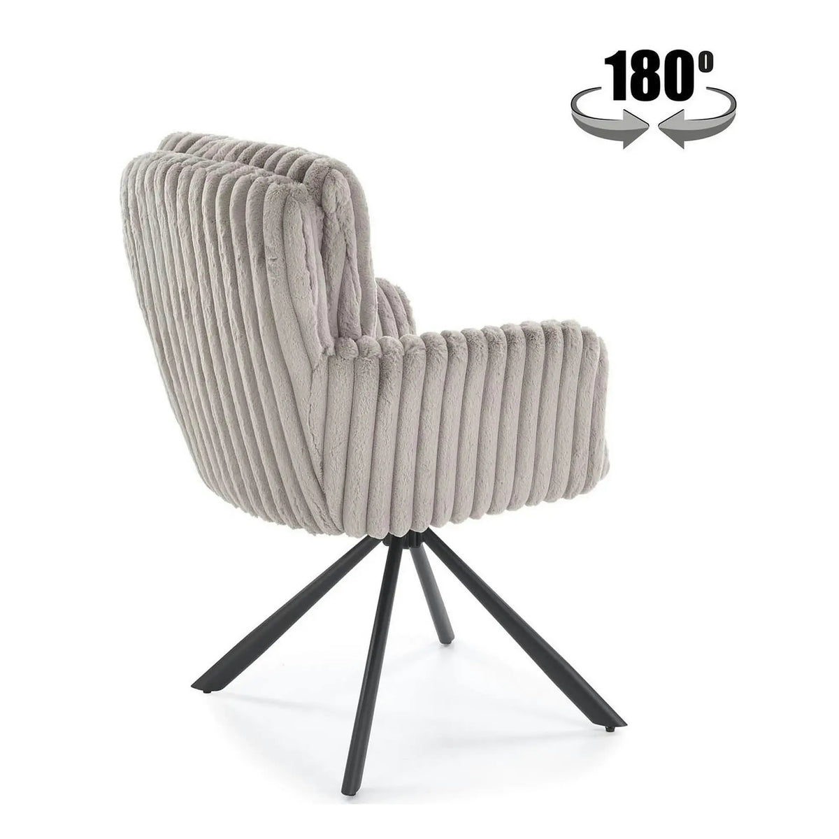 Scaun K572, gri - Vito 07, blana articiala/otel, 62x68x93 cm